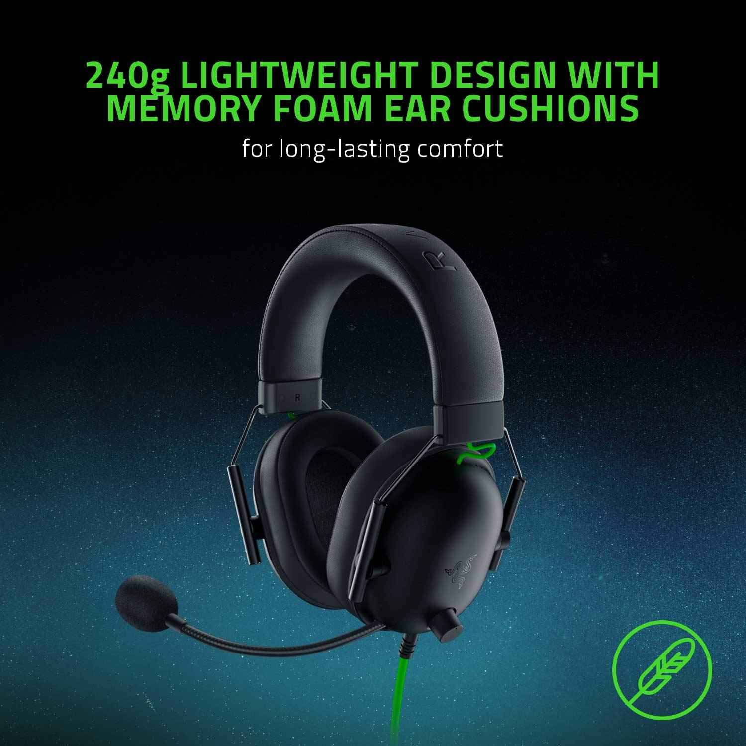 Razer BlackShark V2 X Smartchoice Wired Gaming Headset with Mic, 7.1 Surround Sound, 50mm Drivers, Memory Foam Cushions, Multi-Platform (PC/PS/Xbox/Switch/Mobile), 3.5mm Jack_Black