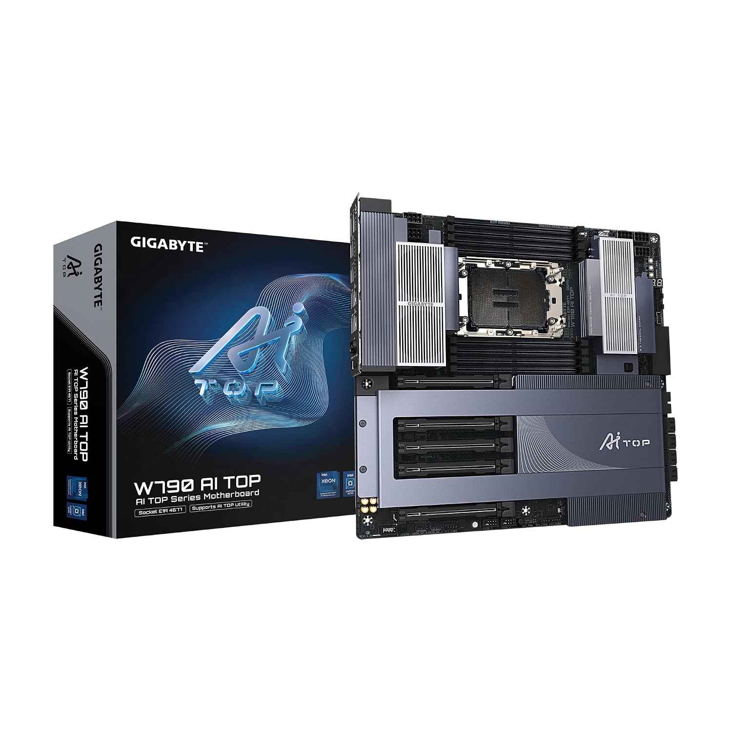 GIGABYTE W790 AI TOP Intel Xeon W Processor Motherboard LGA4677 E-ATX DDR5 6X M.2 PCIe 5.0 Thunderbolt 4 WIFI7 10GbE LAN EZ-Latch