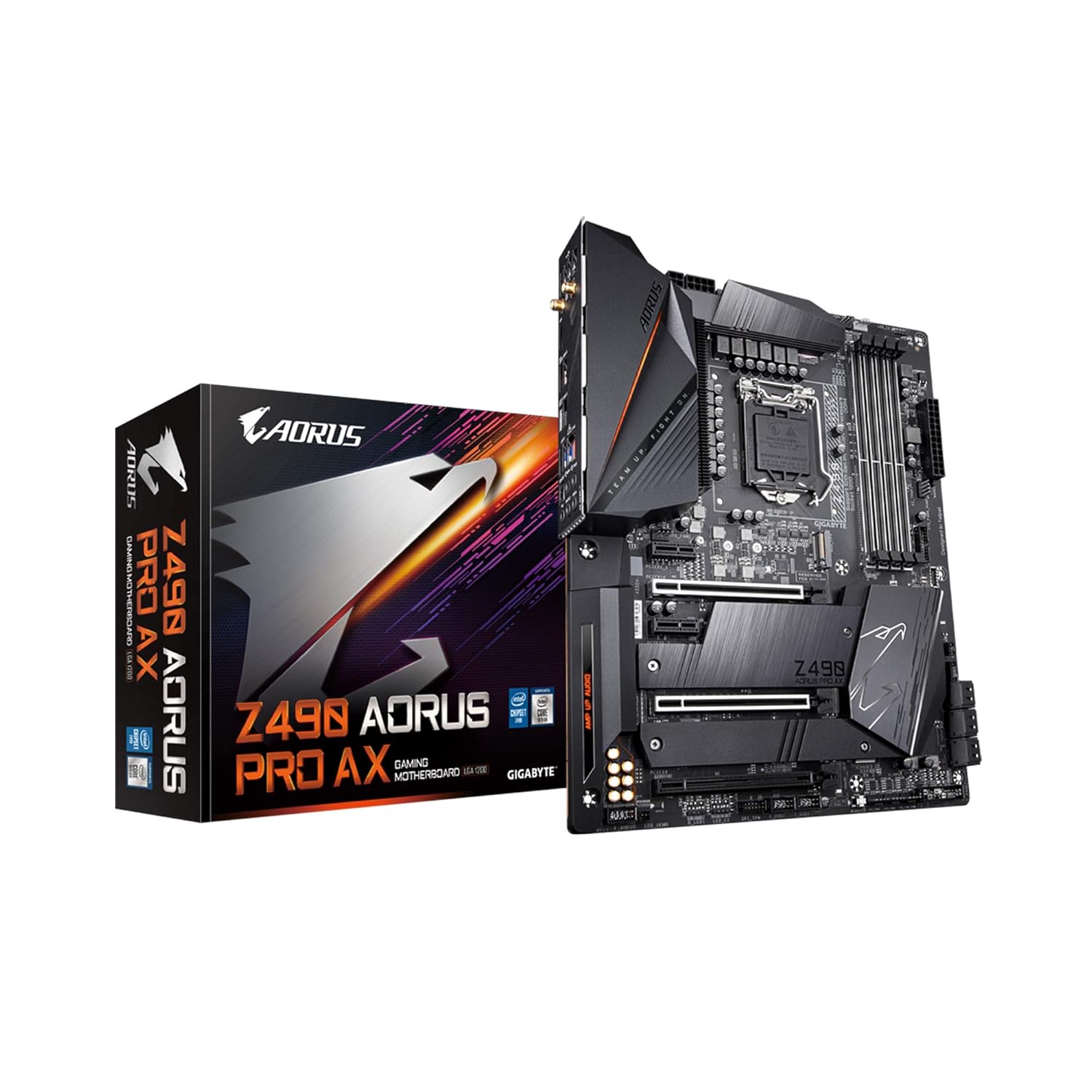 GIGABYTE Z490 AORUS PRO AX with Direct 12 Phases Digital VRM Design, Intel Wi-Fi 6 802.11ax, Intel 2.5GbE LAN, RGB Fusion 2.0