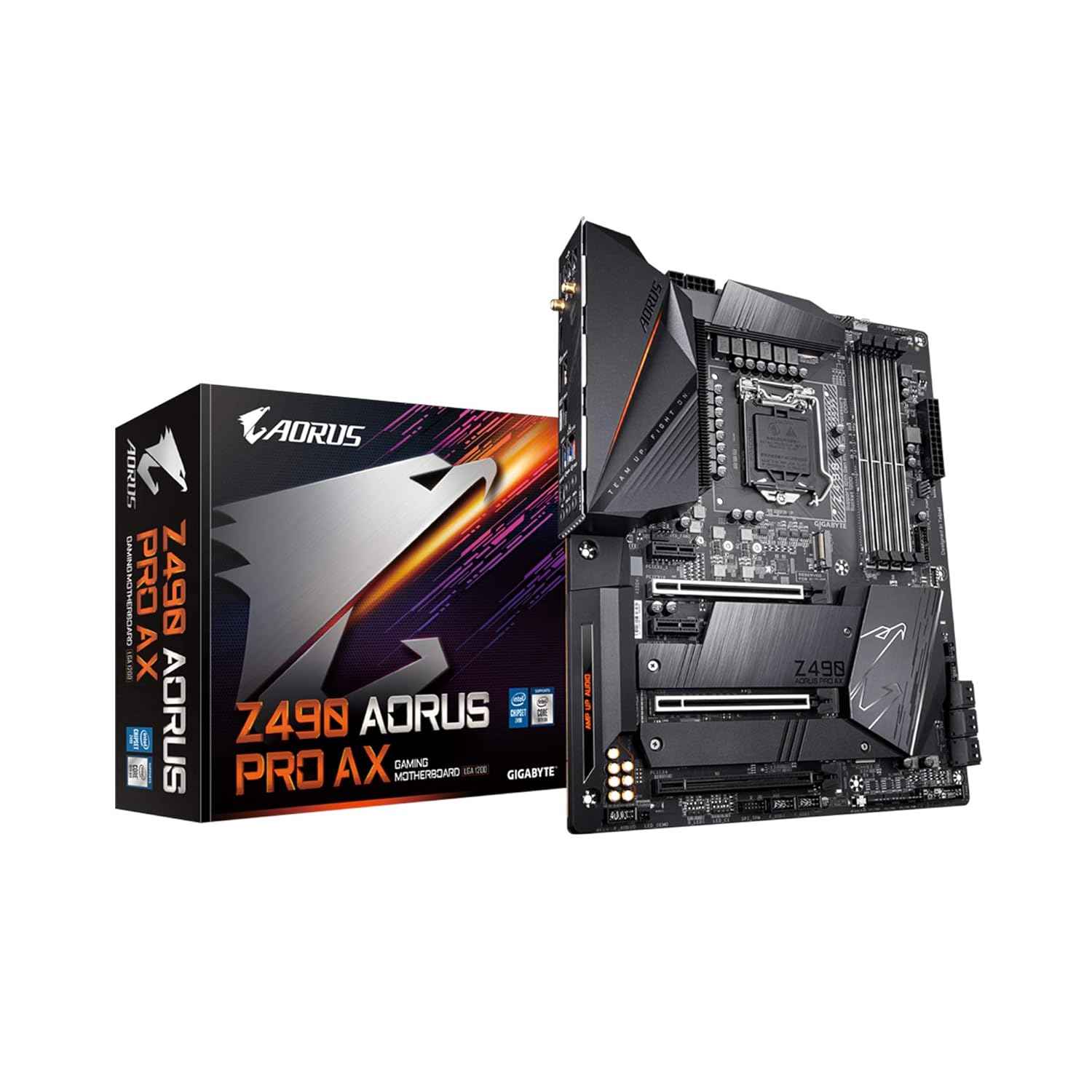 GIGABYTE Z490 AORUS PRO AX with Direct 12 Phases Digital VRM Design, Intel Wi-Fi 6 802.11ax, Intel 2.5GbE LAN, RGB Fusion 2.0