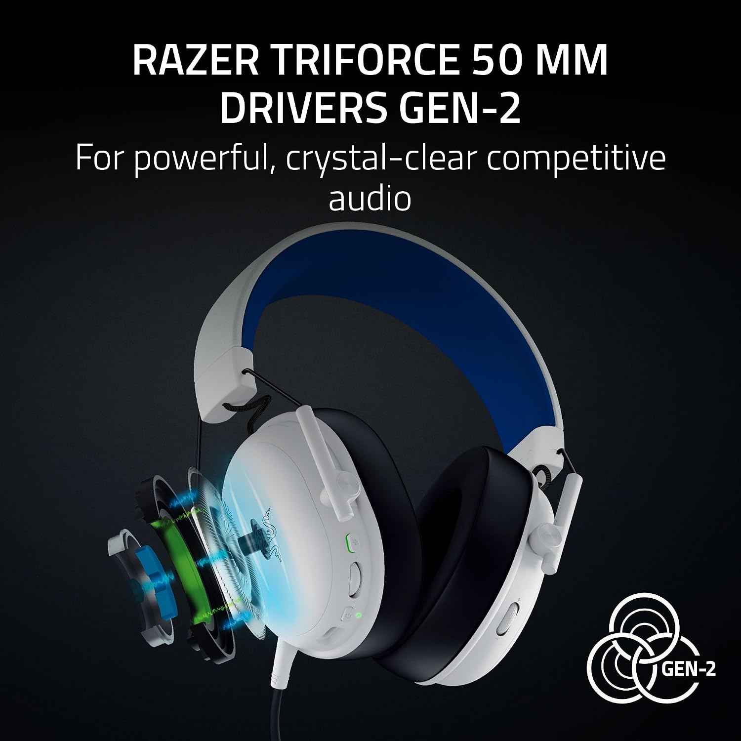 Razer BlackShark V3 X HyperSpeed Wireless PS5 Gaming Headset, White | 50mm Drivers, Cardioid Mic, 2.4 GHz, Bluetooth, Works with PC, Mac, Nintendo Switch, Smartphone, 70 Hr Battery