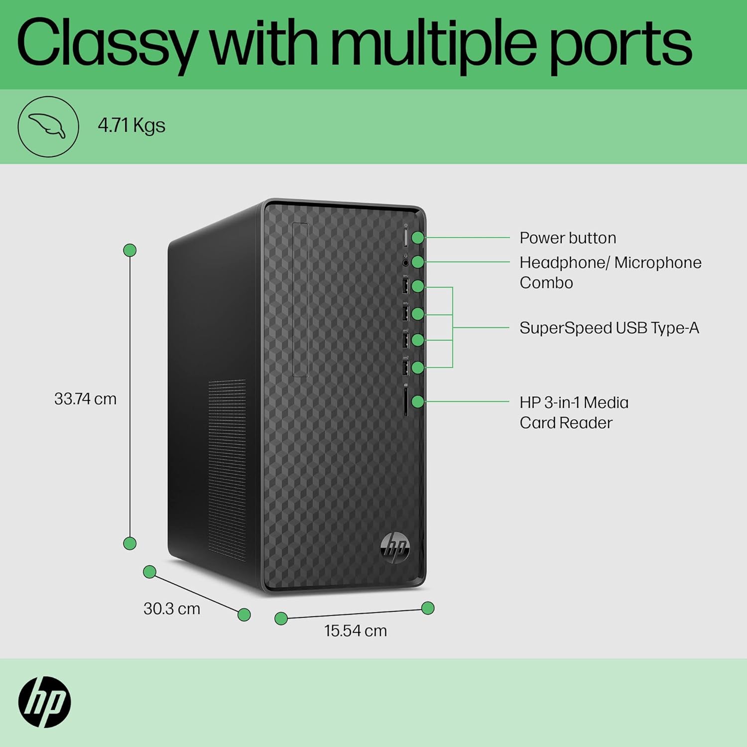 HP Tower Pc 12Th Gen Intel Core I7-12700 (8Gb/256 Gb Sdd/1 Tb HDD/Win 11/Mso/Dark Black) M01-F2791In,Windows 11 Home - Zapnet.in