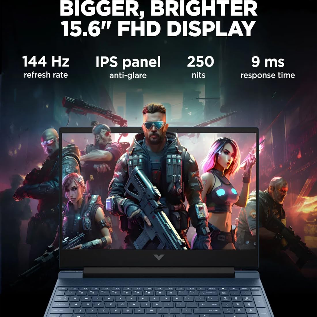 HP Victus Gaming Laptop, 12th Gen Intel Core i5-12450H, 4GB RTX 2050 GPU, 15.6-inch (39.6 cm), 50W TGP, FHD, IPS, 144Hz, 8GB DDR4, 512GB SSD, Backlit KB, B&O, Dual Speakers (Blue, 2.37 kg), fa1226TX