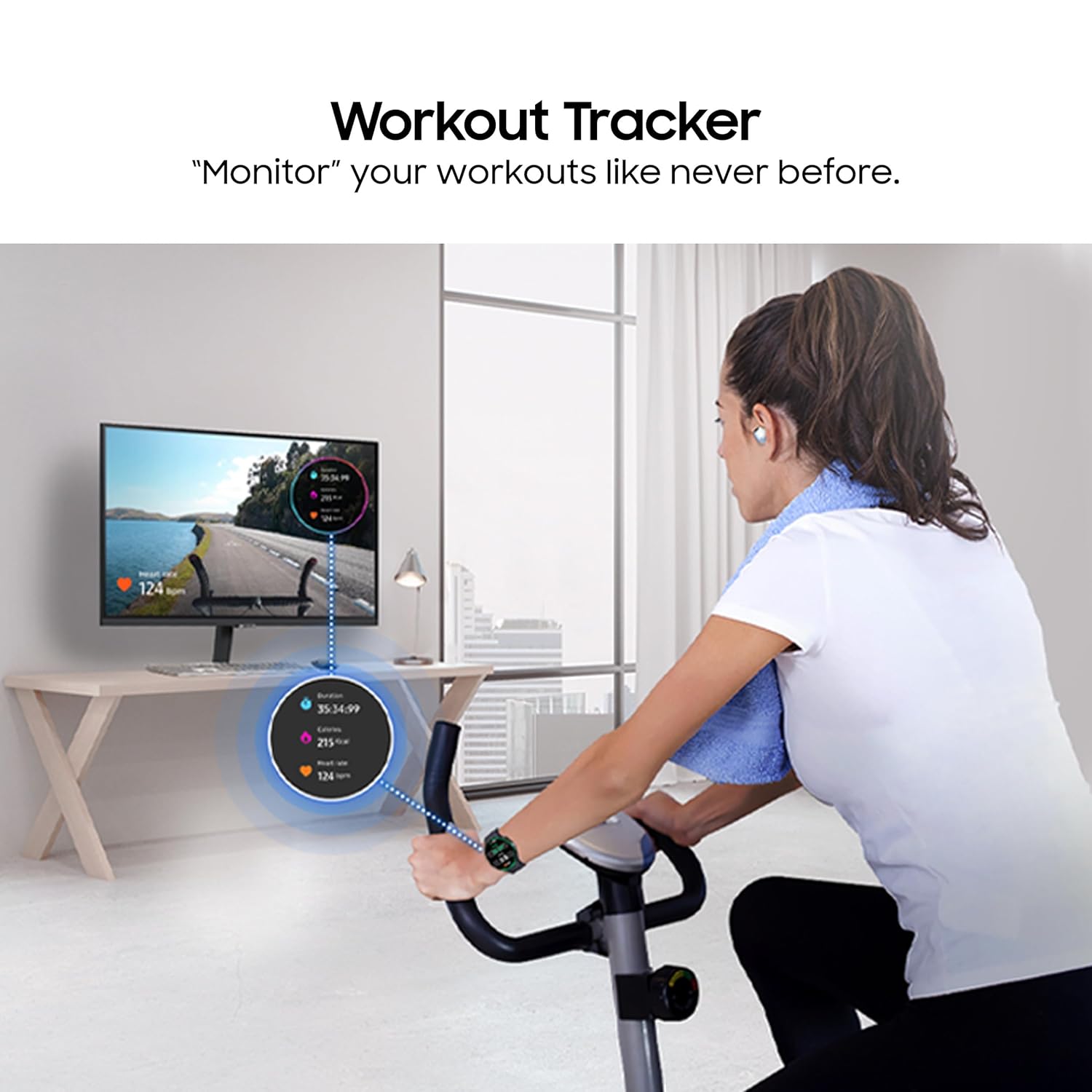 Samsung 27" (68.6cm) M5 Smart Monitor with Smart TV Experience|FHD 1920 x 1080|Bezeless|OTT Apps|IoT Hub|Office 365|Workout Tracker|Speakers|Remote|Wi-Fi|Bluetooth|LS27DM500EWXXL|Black