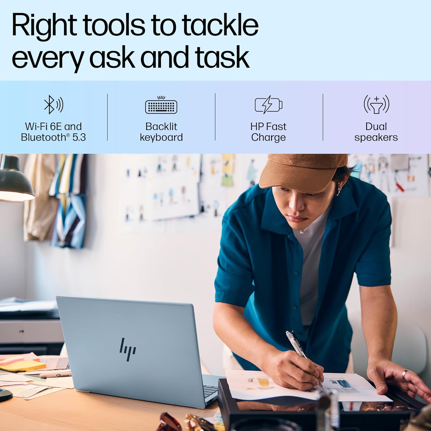 HP Pavilion Plus 14 AI-enhanced Laptop, Intel EVO Core Ultra 5 125H,14-inch (35.6 cm) 16GB, 512GB SSD, Intel Arc Graphics, WQXGA, 300 nits, 120Hz, 5MP IR Camera, (Win 11, MSO, Blue, 1.44 kg), ew1082TU