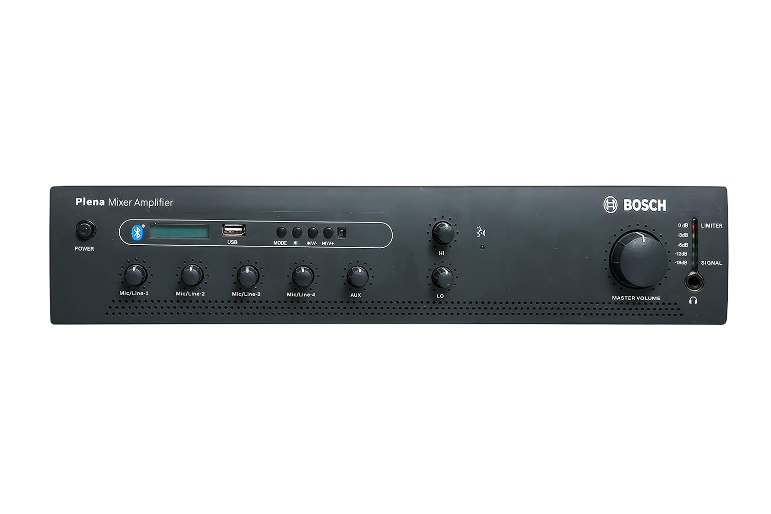 Bosch Plena PLE-1ME240-3IN, 240W Compact Mixer Amplifier with USB/Bluetooth, Black