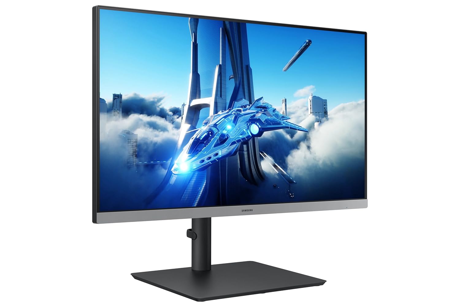 Samsung 24-inch Full HD IPS Panel, 1920x1080, 100 Hz, Height Adjustable Stand, Eye Saver Mode & Flicker Free Monitor, AMD FreeSync, Response Time 4 ms, D-Sub, DP, HDMI, USB Hub (LS24C430GAWXXL, Black)