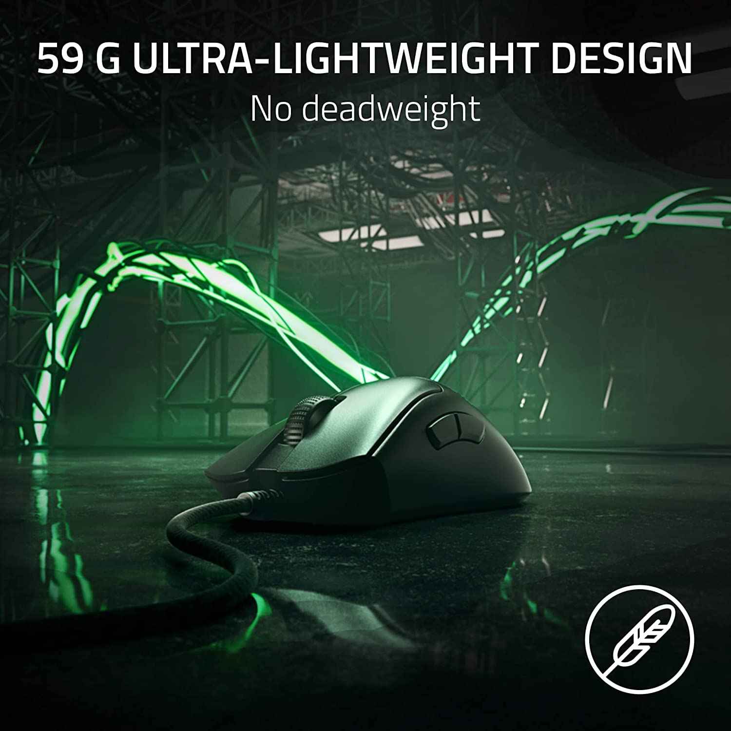 Razer DeathAdder V3 Wired Gaming Mouse: 59g Ultra Lightweight - Focus Pro 30K Sensor - Fast Optical Switches Gen-3-8K Hz HyperPolling - 6 Programmable Buttons - Ergonomic- Black-RZ01-04640100-R3M1