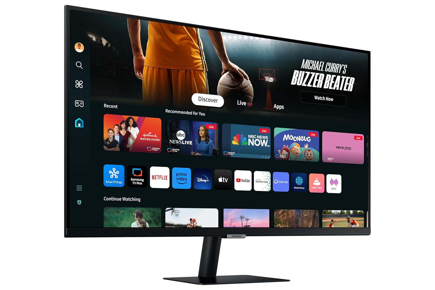 Samsung 32" (80cm) M7 4K Smart Monitor with Smart TV Experience|UHD 3840 x 2160|Type C-65W|OTT Apps|IoT Hub|Office 365|Workout Tracker|Speakers|Solar Remote|Wi-Fi|Bluetooth|LS32DM700UWXXL|Black