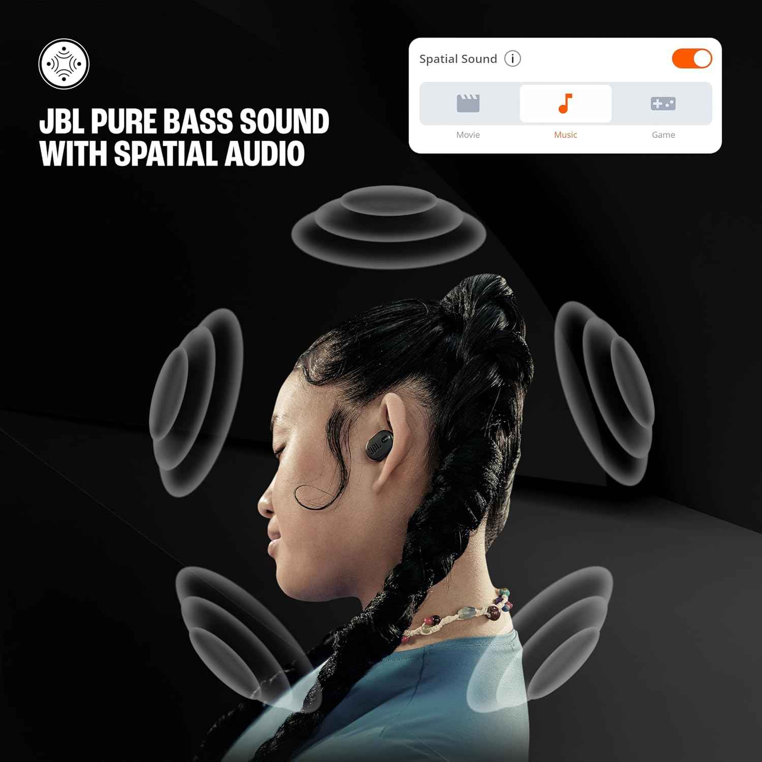 JBL Tune Buds 2 TWS, ANC Earbuds, 48Hr Playtime,Dual Connect,6 Mics, Spatial Sound, Personi-Fi 3.0, Ambient Aware, Relax Mode, Customized EQ with Headphones App (Black)