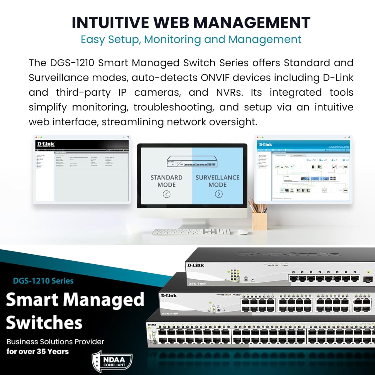 D-Link Systems 28-Port Gigabit Web Smart Switch including 4 Gigabit SFP Ports (DGS-1210-28)