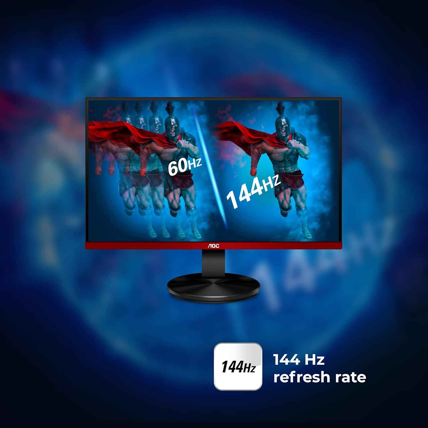 AOC G2490Vx 24 Inch Borderless Full HD Gaming Monitor, Gaming LED Monitor, 144Hz Refresh Rate, FreeSync Premium, 1ms Response Time