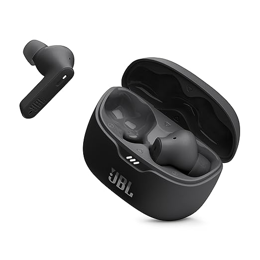 JBL Tune Beam In Ear Wireless TWS Earbuds with Mic, ANC Earbuds, Customized Extra Bass with Headphones App, 48 Hrs Battery, Quick Charge, 4-Mics, IP54, Ambient Aware & Talk-Thru, Bluetooth 5.3 (Black) - Zapnet.in