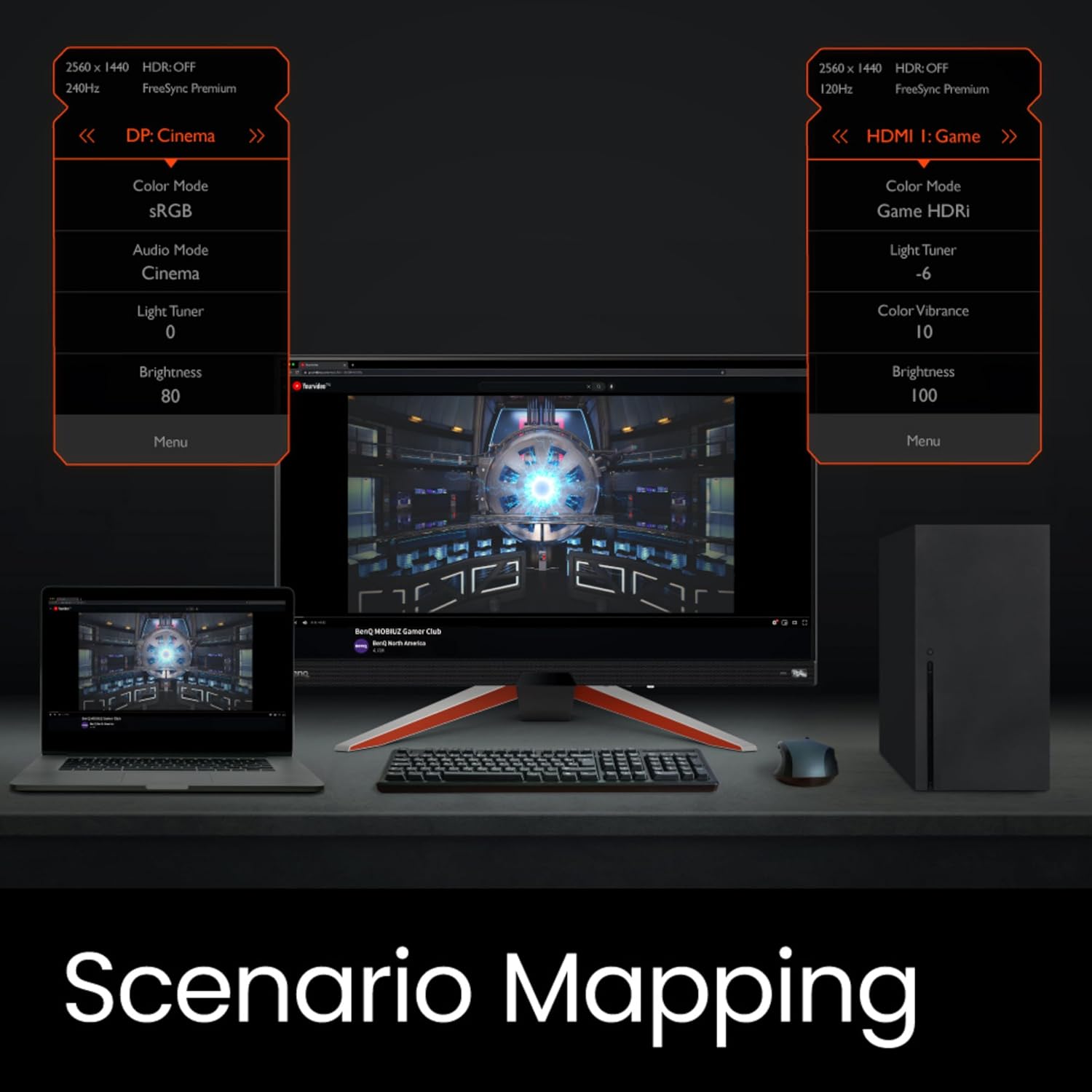 BenQ MOBIUZ EX270M 27" 240Hz 1ms MPRT IPS Full HD HDR Gaming Monitor | FreeSync Premium| Height Adjustment| 99% sRGB| 400nits| Black Equalizer| treVolo Speakers| HDMI| DP| USB 3.0 Hub (Metallic Grey)