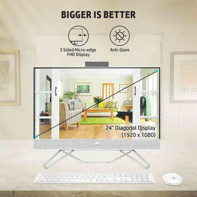 HP ?24-cb1701in Core i3 (16 GB DDR4/512 GB SSD/Windows 11 Home/23.8 Inch Screen/24-cb1701in) with MS Office (Starry White) - Zapnet.in