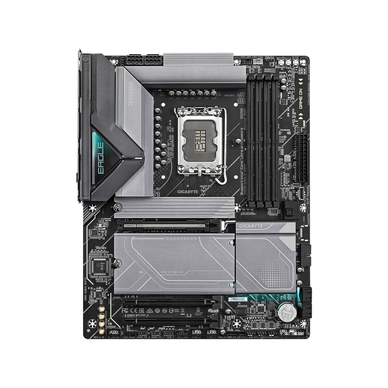 GIGABYTE Z890 Eagle WIFI7 Intel Core Ultra (Series 2) LGA 1851 Motherboard, ATX, DDR5, 4X M.2, PCIe 5.0, USB4, WIFI7, 2.5GbE LAN, EZ-Latch
