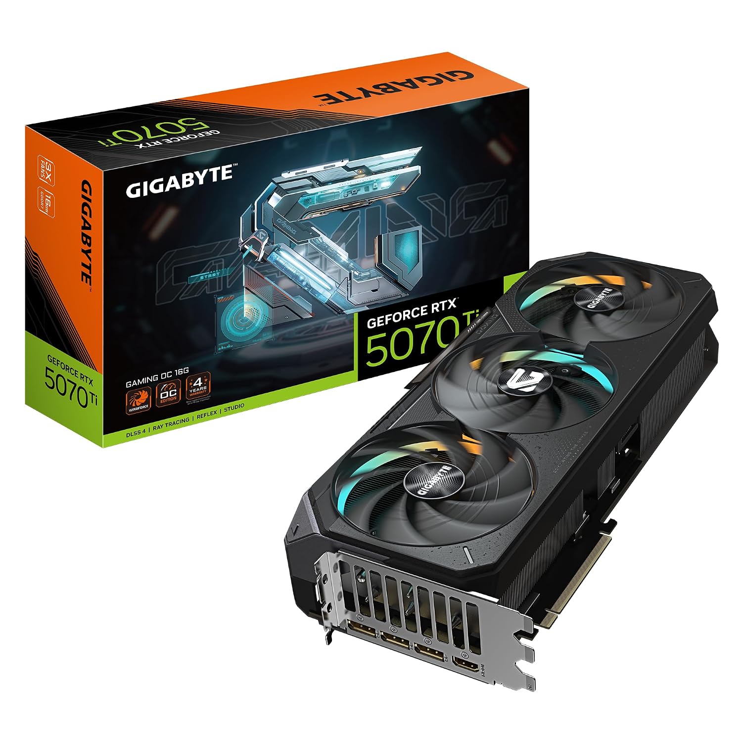 GIGABYTE Geforce RTX 5070 Ti Gaming pci_e_x16 OC 16G Graphics Card, 16GB 256-Bit GDDR7, Pcie 5.0, WINDFORCE Cooling System, GV-N507TGAMING OC-16GD Video Card