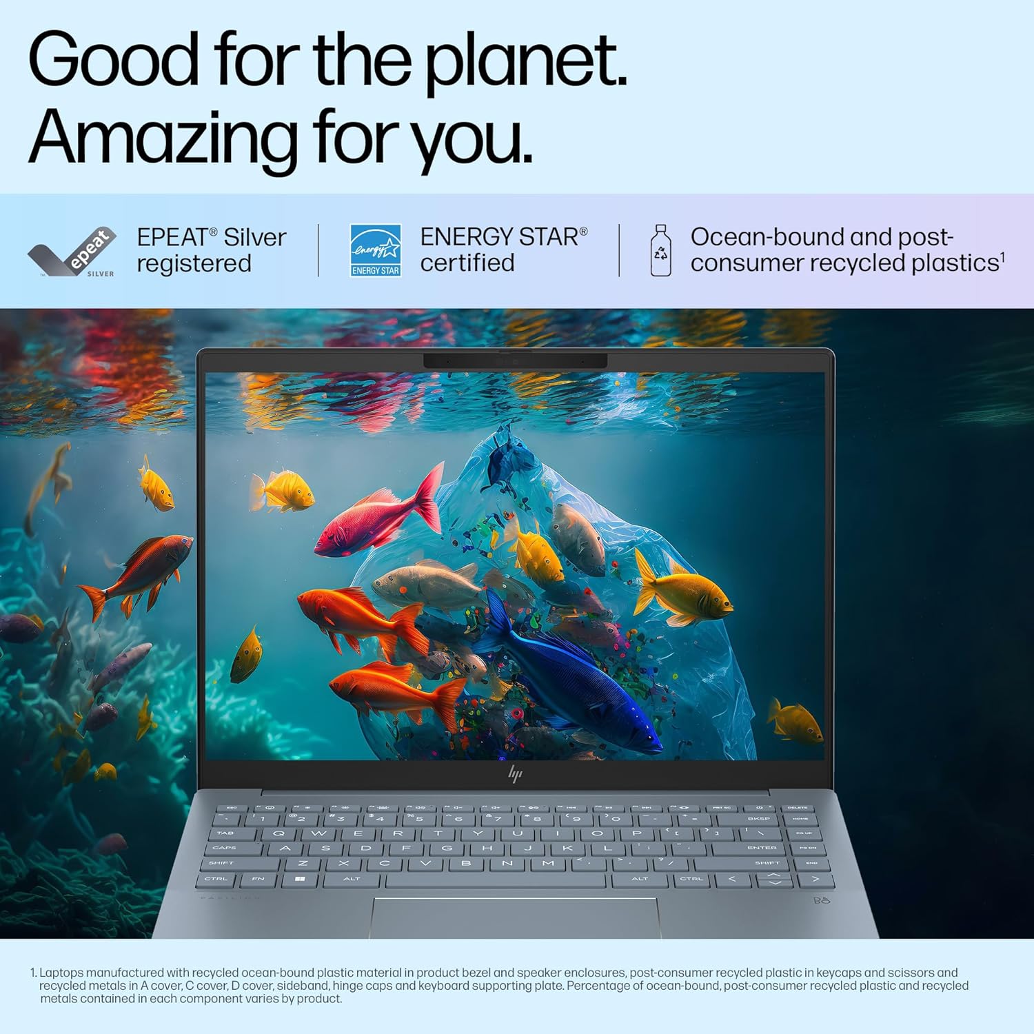 HP Pavilion Plus 14 AI-enhanced Laptop, Intel EVO Core Ultra 5 125H,14-inch (35.6 cm) 16GB, 512GB SSD, Intel Arc Graphics, WQXGA, 300 nits, 120Hz, 5MP IR Camera, (Win 11, MSO, Blue, 1.44 kg), ew1082TU