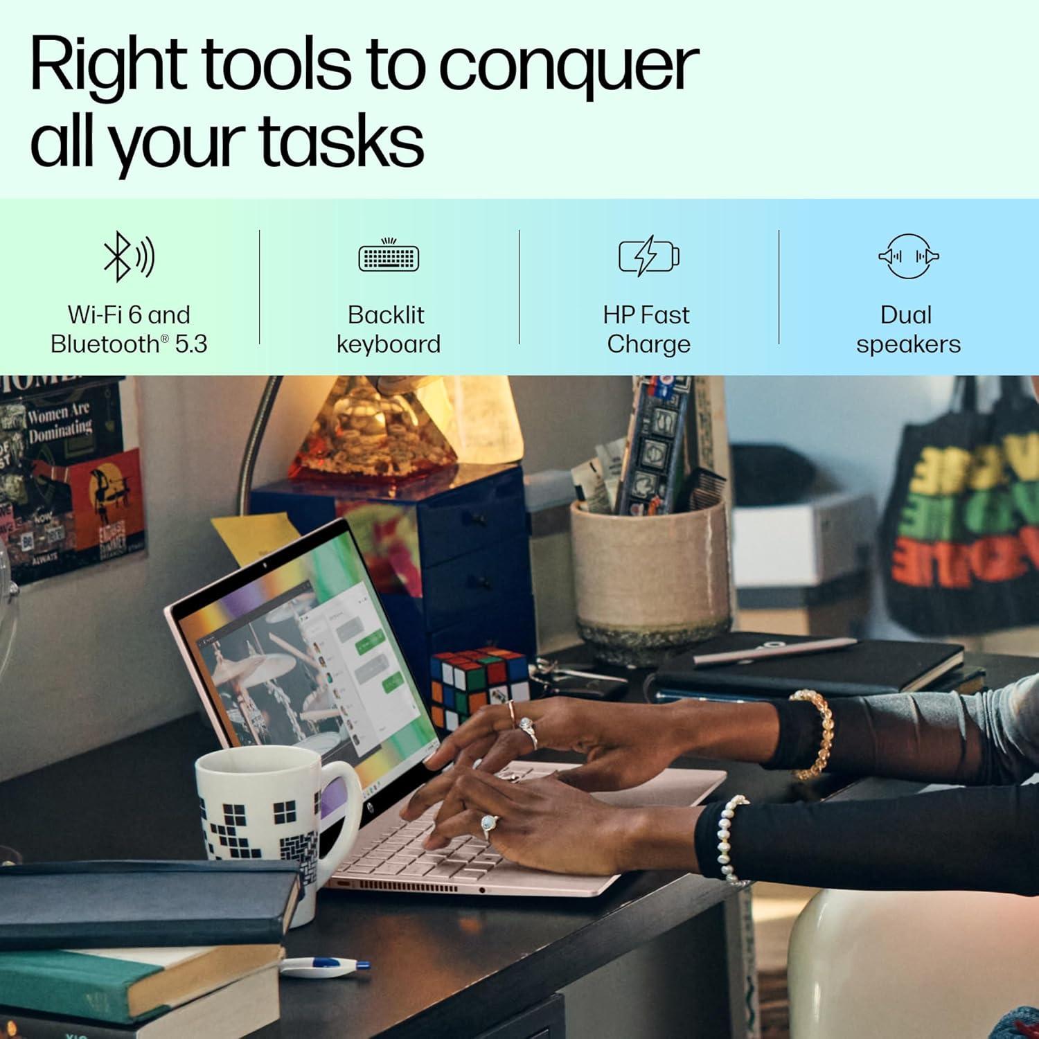 HP Pavilion x360, 13th Gen Intel Core i7-1355U, 16GB DDR4, 512GB SSD, (Win 11, Office 21, Gold,1.51kg),Touchscreen, IPS,15.6-inch(39.6cm) FHD Laptop, Iris Xe Graphics, 5MP camera, Backlit KB, ek1020TU