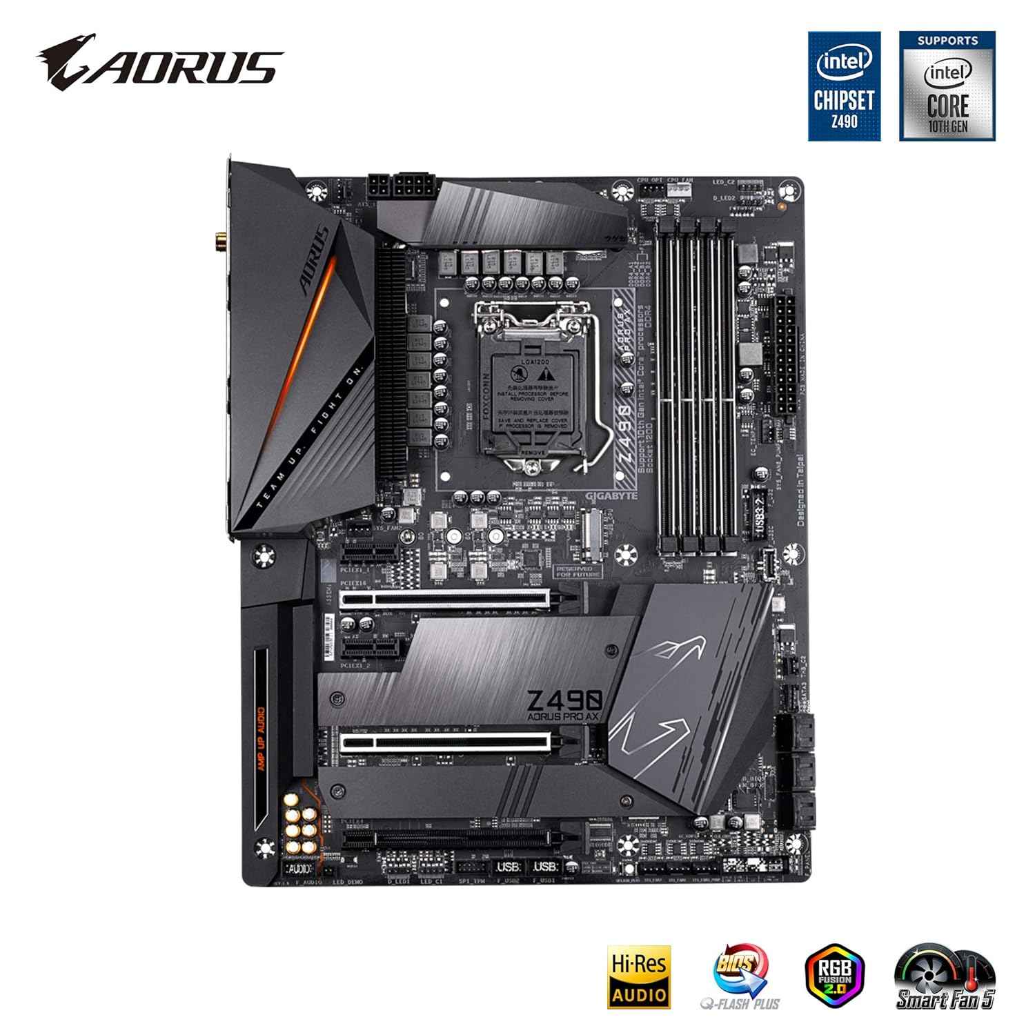 GIGABYTE Z490 AORUS PRO AX with Direct 12 Phases Digital VRM Design, Intel Wi-Fi 6 802.11ax, Intel 2.5GbE LAN, RGB Fusion 2.0