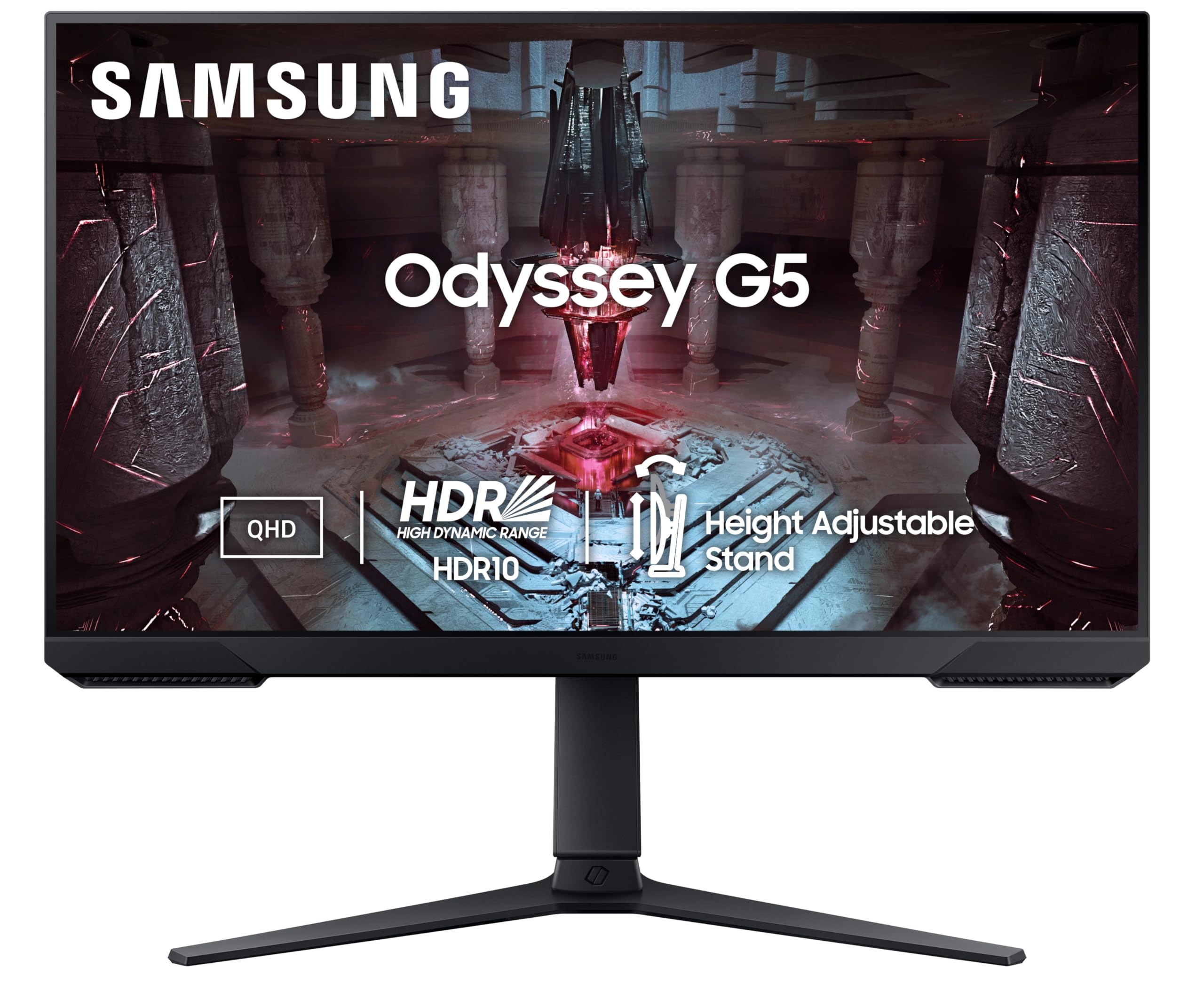 Samsung 34"(86.42cm) Odyssey G5 Curved Gaming Monitor|WQHD 3440 x 1440|1000R|165Hz|1ms|21:9|Wall Mountable|FreeSync Premium|Ports-DP, HDMI, Headphone|DP Cable|Eye-Saver|LC34G55TWWWXXL|Black