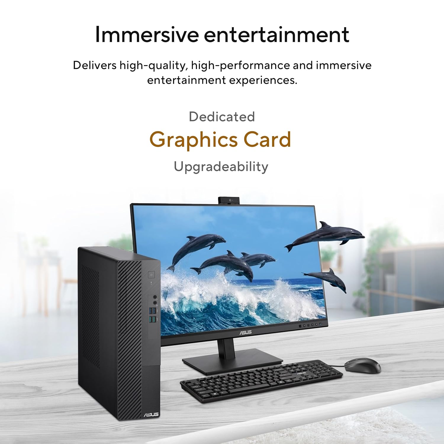 ASUS S500SD, 4 core, Intel Core i3-12100, Tower PC (8GB RAM/256GB SSD/Integrated Graphics/Windows 11 + MS Office/with Keyboard & Mouse//Black/5 Kg), S500SD-312100016WS