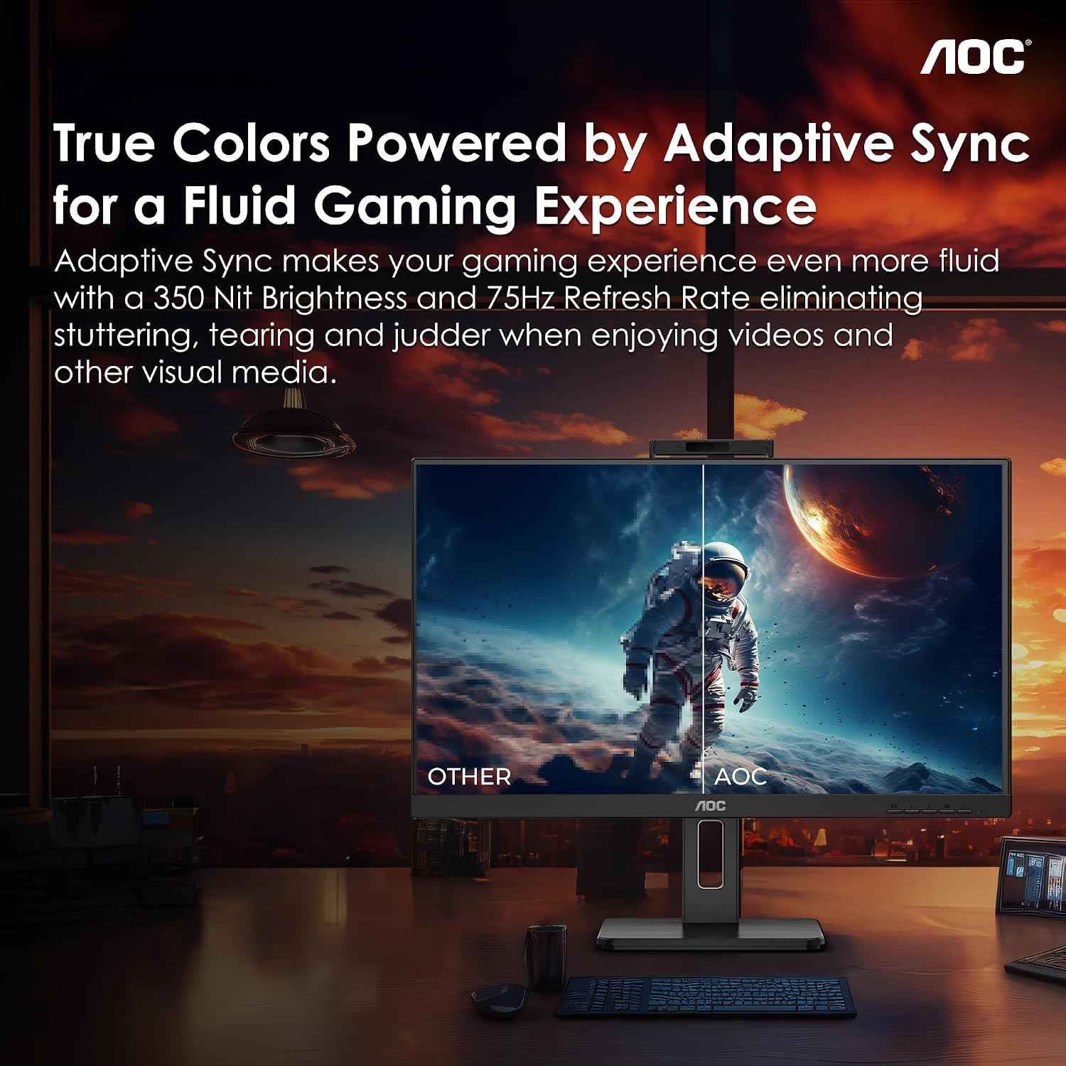 AOC Q27P3CW 27 inch LCD Monitor (2560x1440), QHD 3-Sided Display, Adaptive Sync, HDMI, USB-C & DisplayPort Connectivity, 4ms Response time, 75Hz Refresh Rate, Adjustable-Height & Flicker Free (Black)