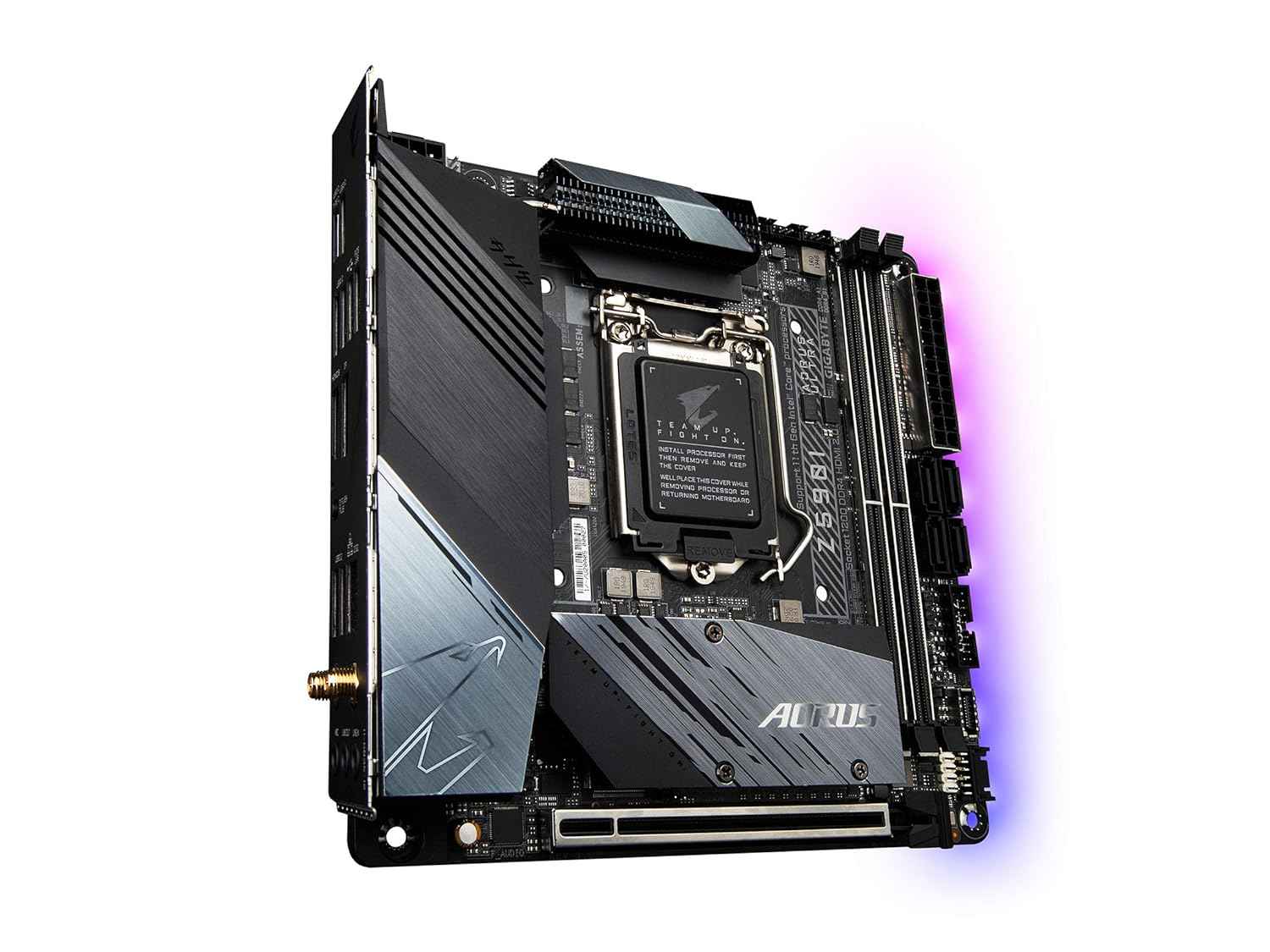 GIGABYTE Z590I AORUS Ultra (LGA 1200/Intel Z590/Mini-ITX/Dual M.2/PCIe 4.0/USB 3.2 Gen2X2 Type-C/Intel WiFi 6/Intel i225V 2.5GbE/ Gaming Motherboard)