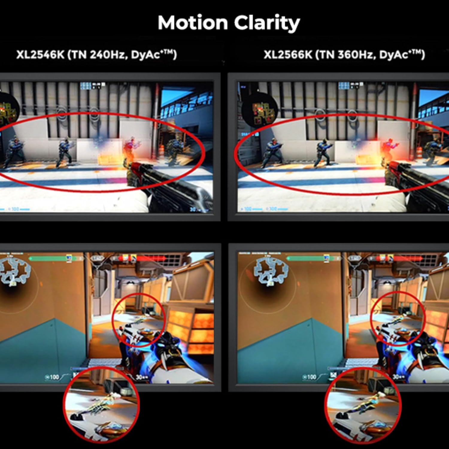 BenQ Zowie XL2566K 24.5"(62.3 cm) LCD 1920 x 1080 Pixels TN 360Hz Gaming Monitor |Motion Clarity with DyAc+TM |1080P |XL Setting to ShareTM |Color Modes |S Switch |Shield |Smaller Base |Black