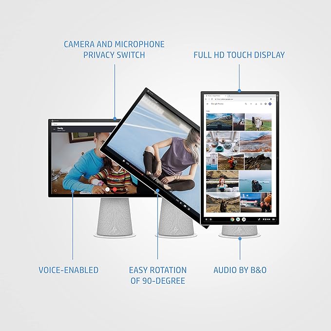 HP Chromebase AIO Intel Core i3-10110U 54.6cm(21.5 inches) FHD, IPS, Touchscreen Laptop (8GB SDRAM/256GB SSD/Chrome 64/B&O Audio/UHD Graphics), AiO DT22-aa0234in - Zapnet.in