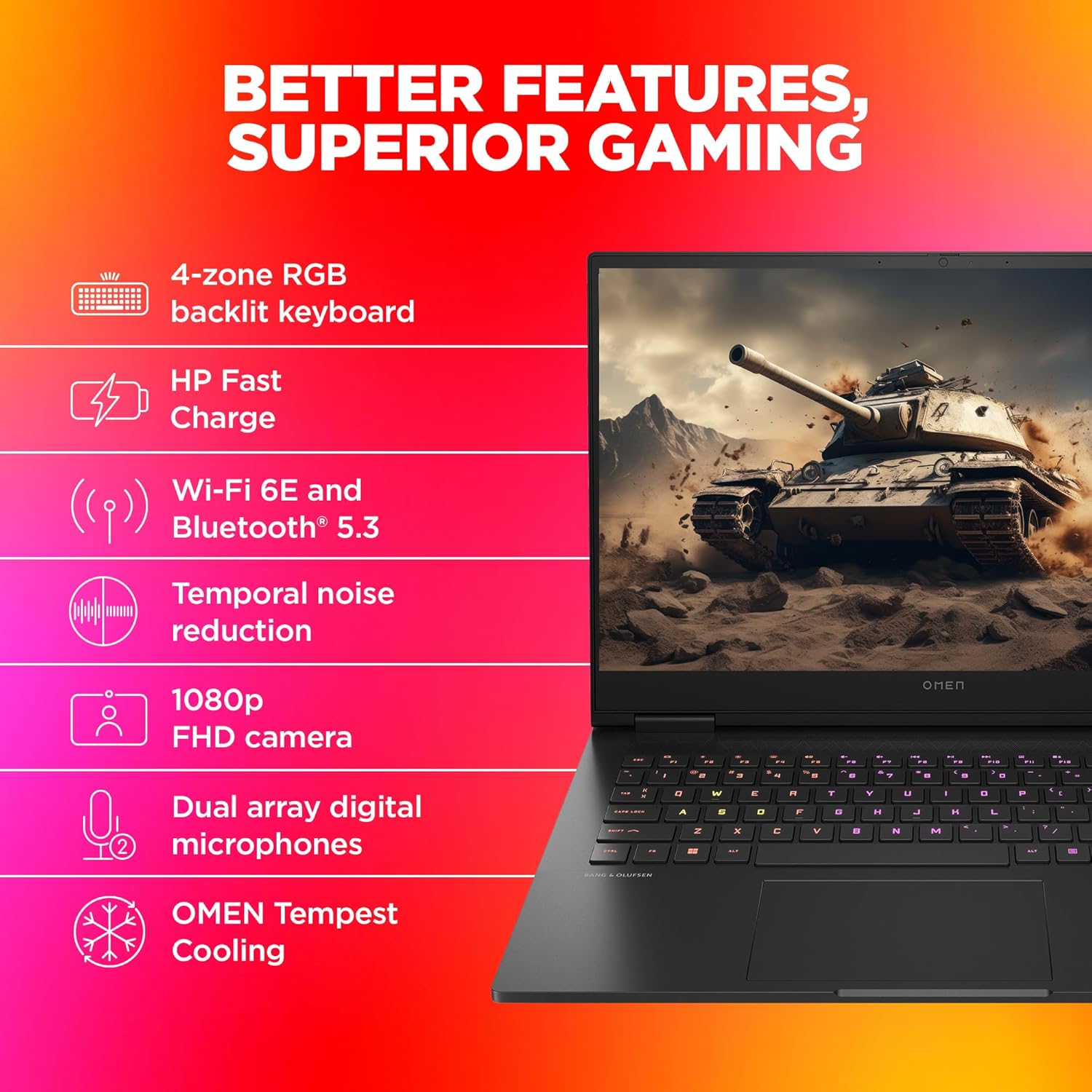 HP OMEN, AMD Ryzen 7-7840HS, 8GB NVIDIA GeForce RTX 4060 Gaming Laptop (32GB RAM, 1TB SSD), 165Hz, 7ms, IPS, 16.1"/40.9cm, Win 11, Office 2021, Black, 2.37Kg, RGB KB, Tempest Cooling, xd0017AX