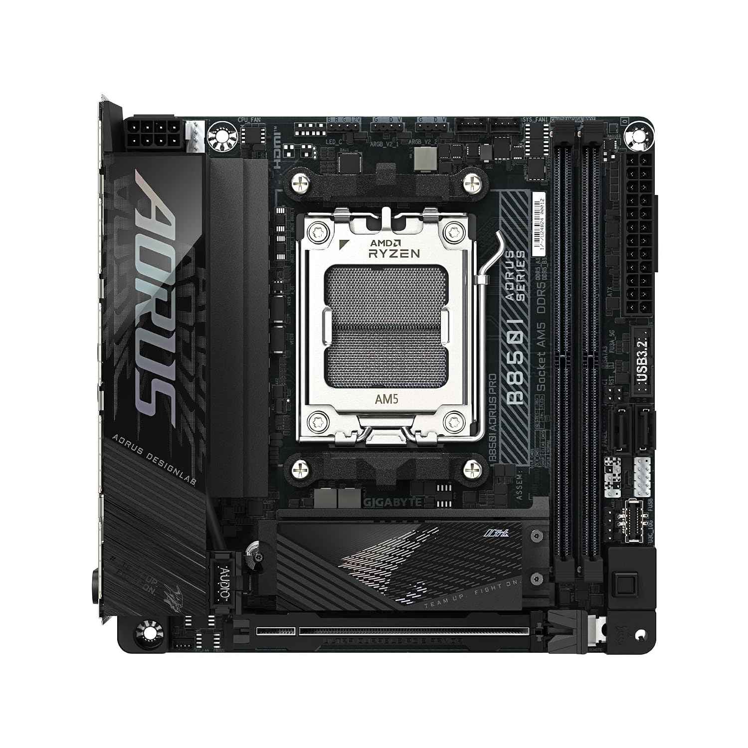 GIGABYTE B850I AORUS PRO AMD AM5 LGA 1718 Motherboard, Mini-ITX, DDR5, 2X M.2, PCIe 5.0, USB-C, WIFI7, 2.5GbE LAN, EZ-Latch, 5-Year Warranty