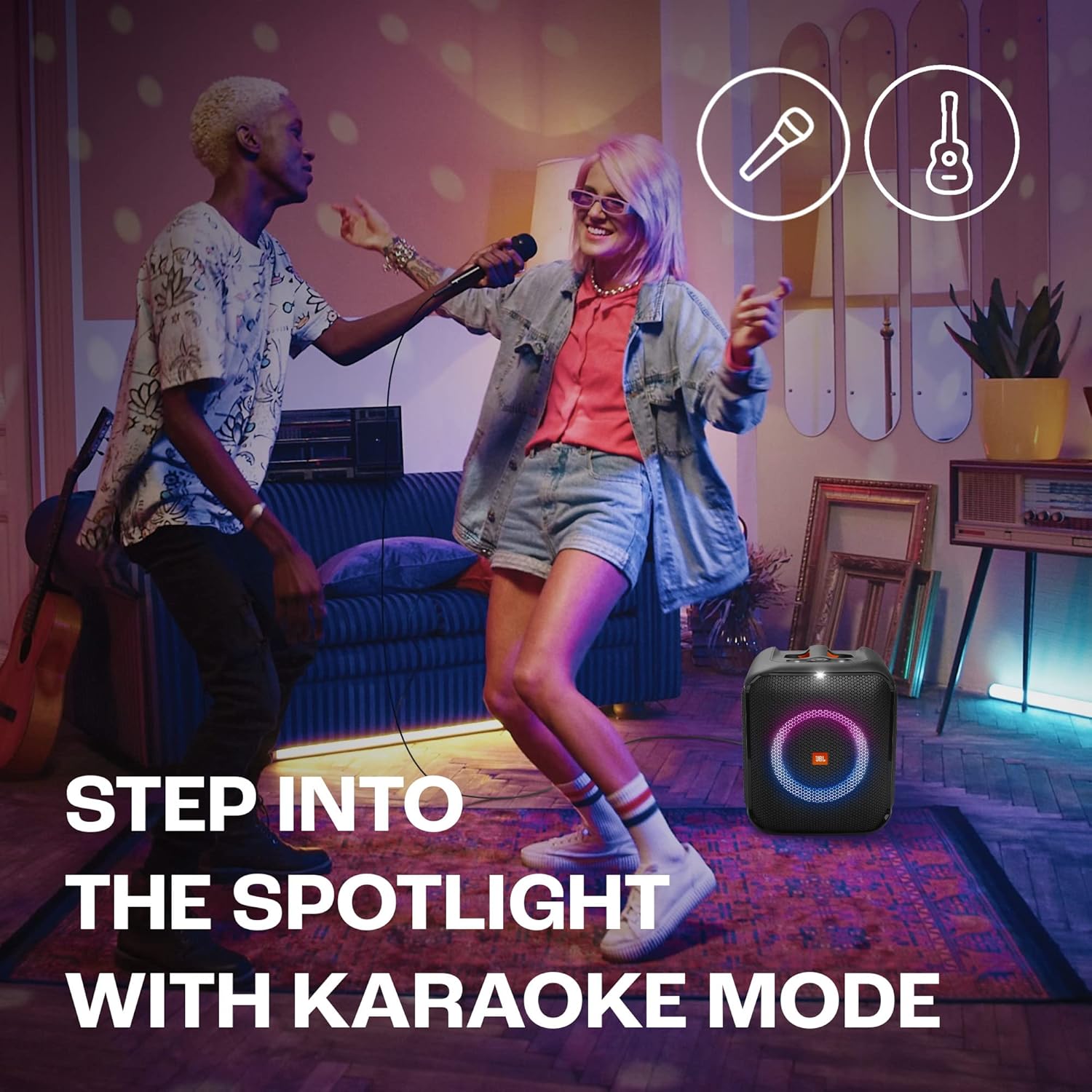 JBL Partybox Encore Essential | Portable Bluetooth Party Speaker | 100W Monstrous Pro Sound | Dynamic Light Show | Upto 6Hrs Playtime | Built-in Powerbank | Mic Support PartyBox App (Black) - Zapnet.in