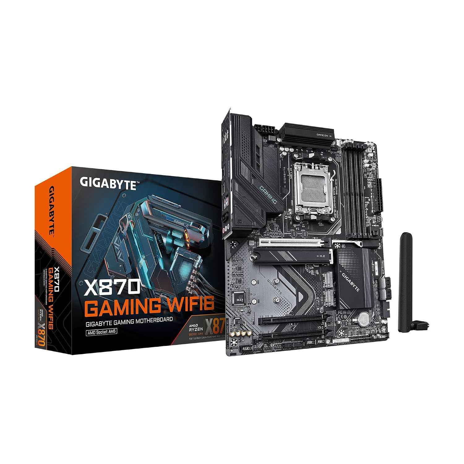 GIGABYTE X870 Gaming WIFI6 AMD AM5 LGA 1718 Motherboard, ATX, DDR5, 3X M.2, PCIe 5.0, USB4, WiFi 6, 2.5GbE LAN, EZ-Latch, 3-Year Warranty