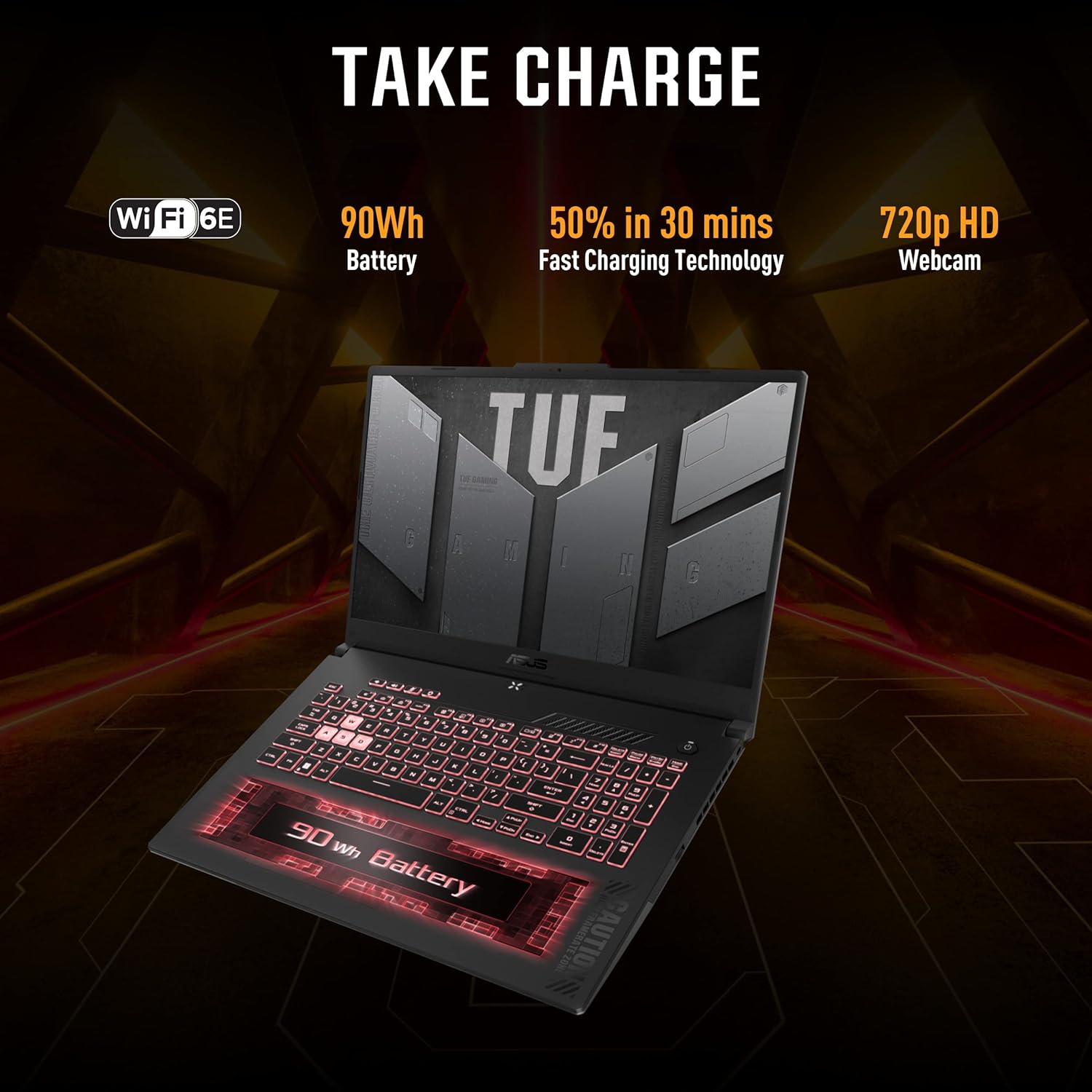 ASUS TUF Gaming F15 13th Gen, Intel Core i7-13620H Gaming Laptop(NVIDIA RTX 4050-6GB/140W RGP/16GB RAM/512GB SSD/FHD/15.6"/144Hz/RGB KB/90WHr/Windows 11/Office 2021/Mecha Gray/2.20 Kg) FX507VU-LP210WS