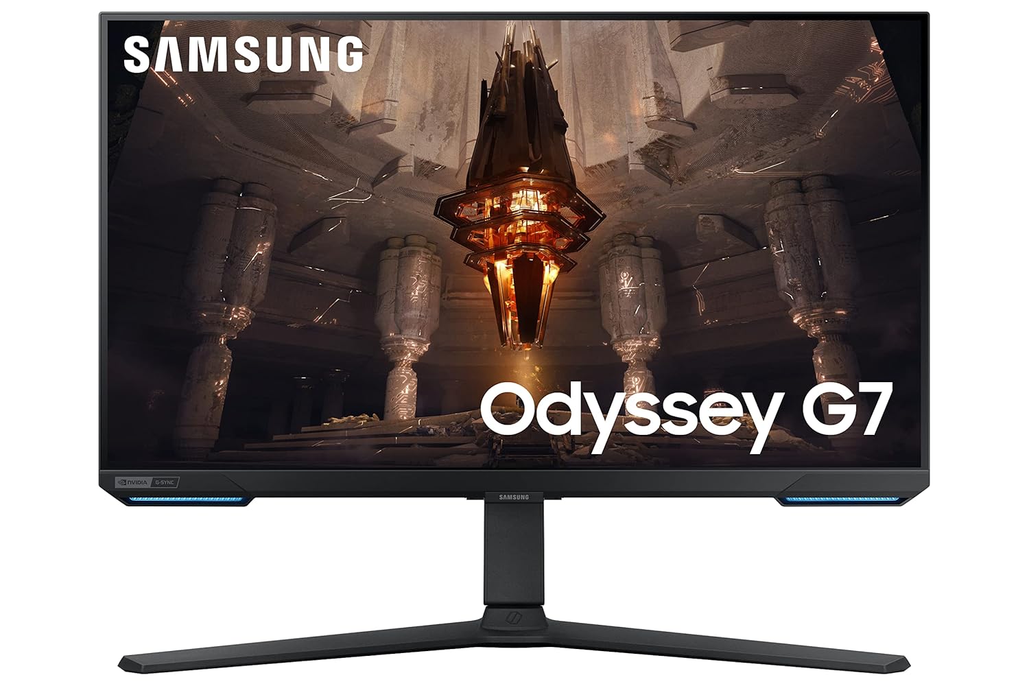 Samsung 28-inch(70.9cm) 4K UHD(3,840 x 2,160), IPS, Gaming, 144 Hz, 1ms, Flat Monitor, Smart TV, Height Adjustable Stand, Bezel-Less, HDR400, G-Sync Compatible (LS28BG702EWXXL, Black)