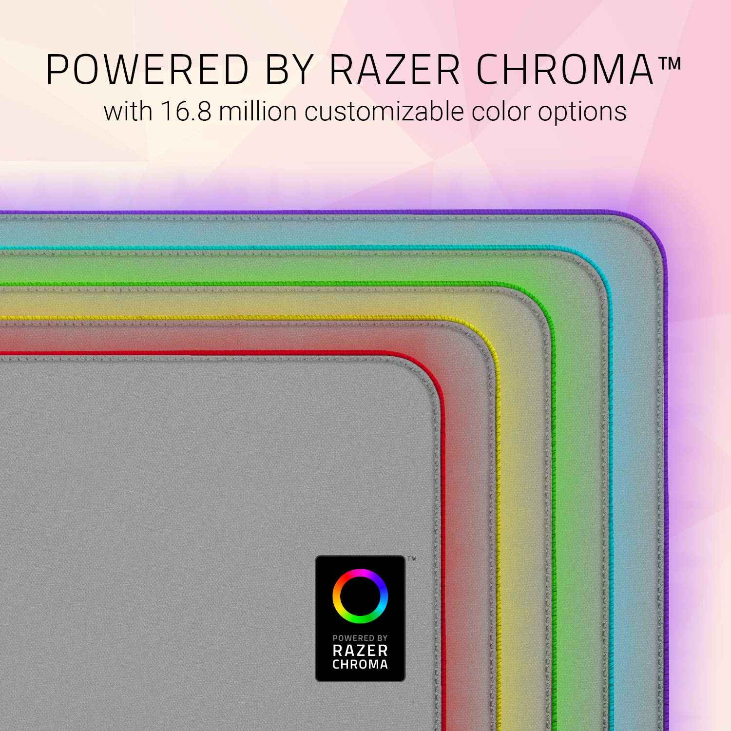 Razer Goliathus Extended Chroma Gaming Mouse Pad: Customizable Chroma RGB Lighting - Soft, Cloth Material - Balanced Control & Speed - Non-Slip Rubber Base - Quartz Pink