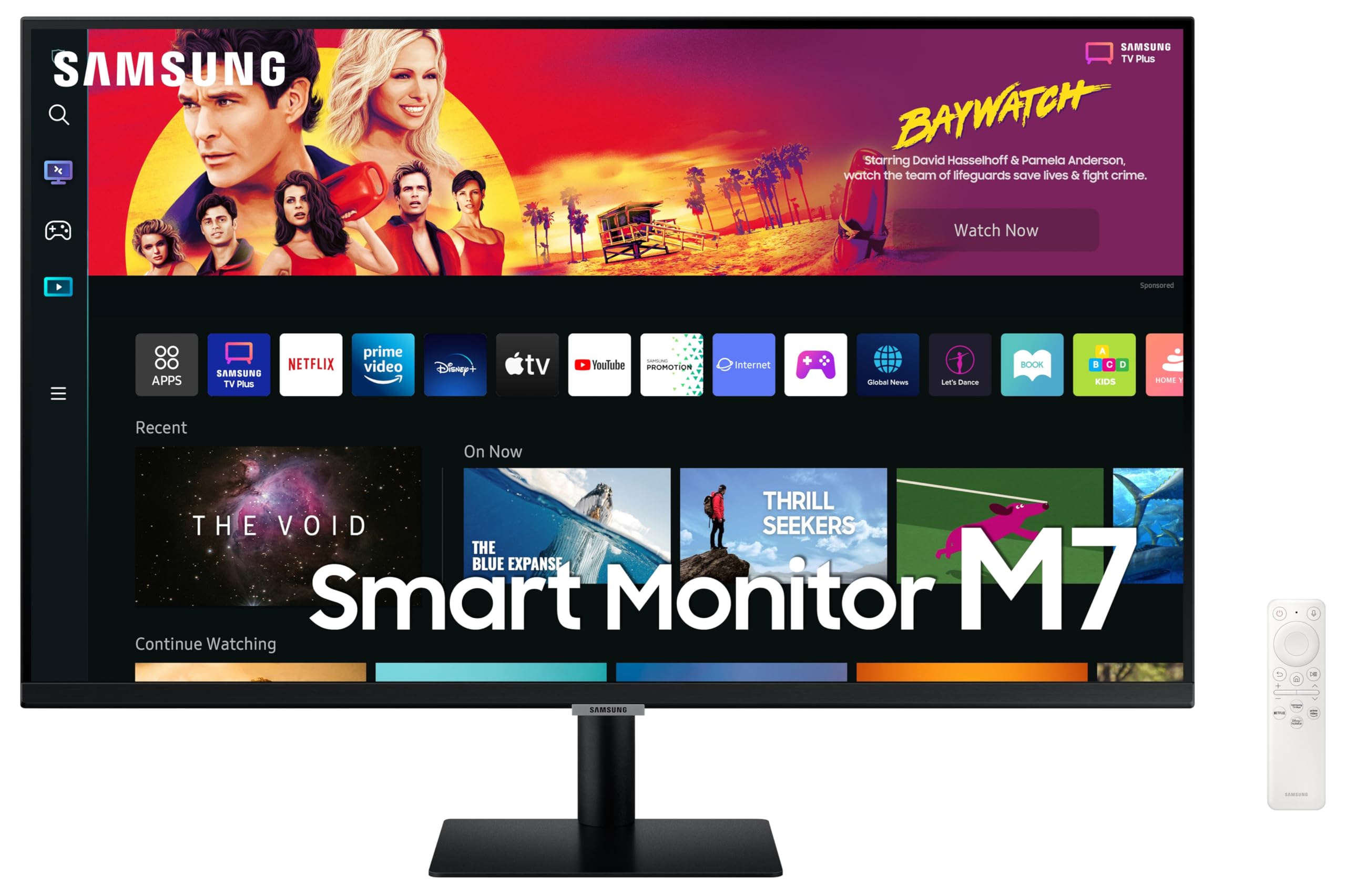 Samsung 32-inch(80cm) M8 4K UHD Smart Monitor, Mouse & Keyboard Control, HAS, Pivot, Type-C, Smart TV apps, Office 365, Dex, Apple Airplay, BT, IOT, Speakers, Remote (LS32CM80PUWXXL, Pink)