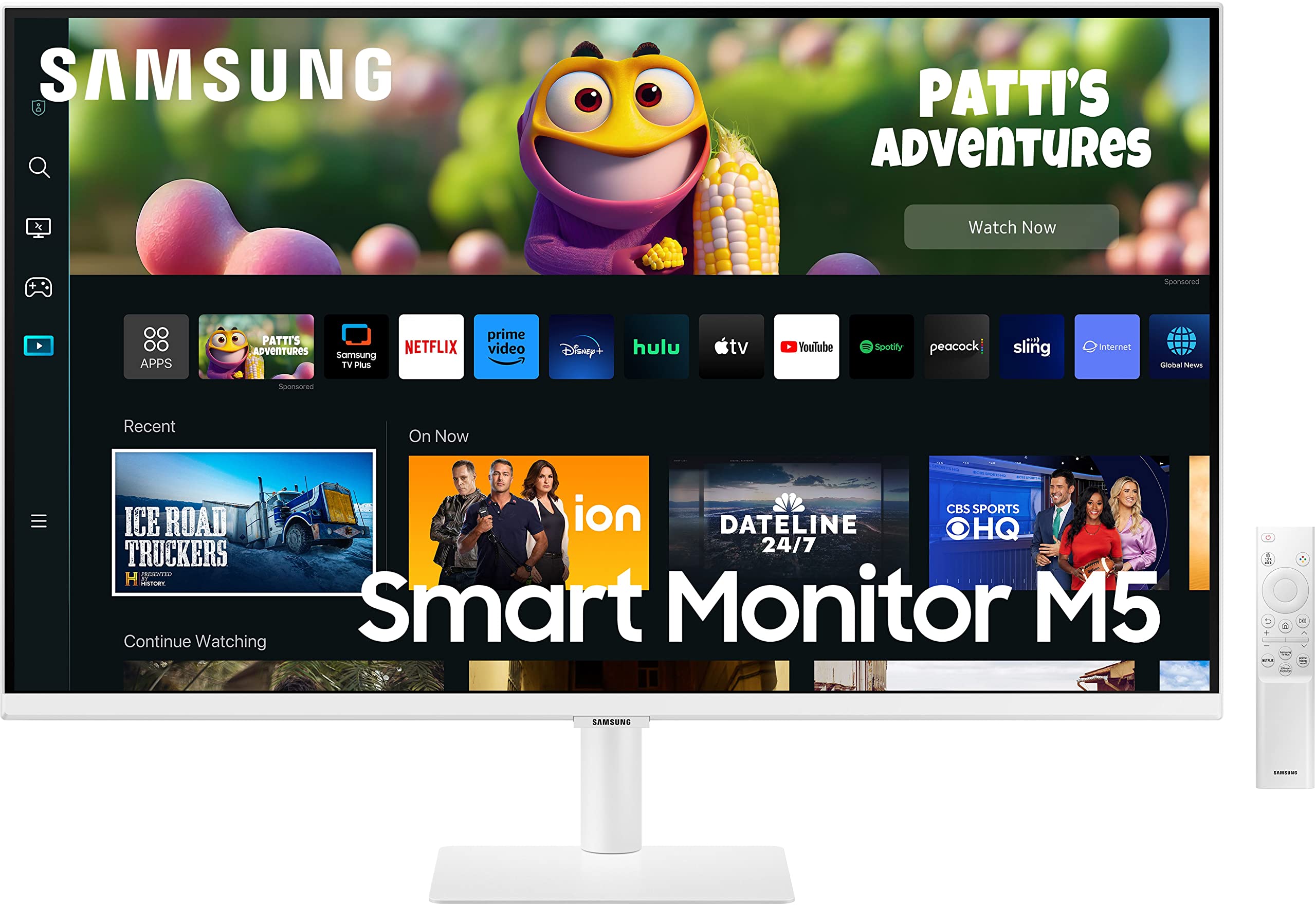 Samsung 32-inch(80cm) M8 4K UHD Smart Monitor, Mouse & Keyboard Control, HAS, Pivot, Type-C, Smart TV apps, Office 365, Dex, Apple Airplay, BT, IOT, Speakers, Remote (LS32CM80GUWXXL, Green)