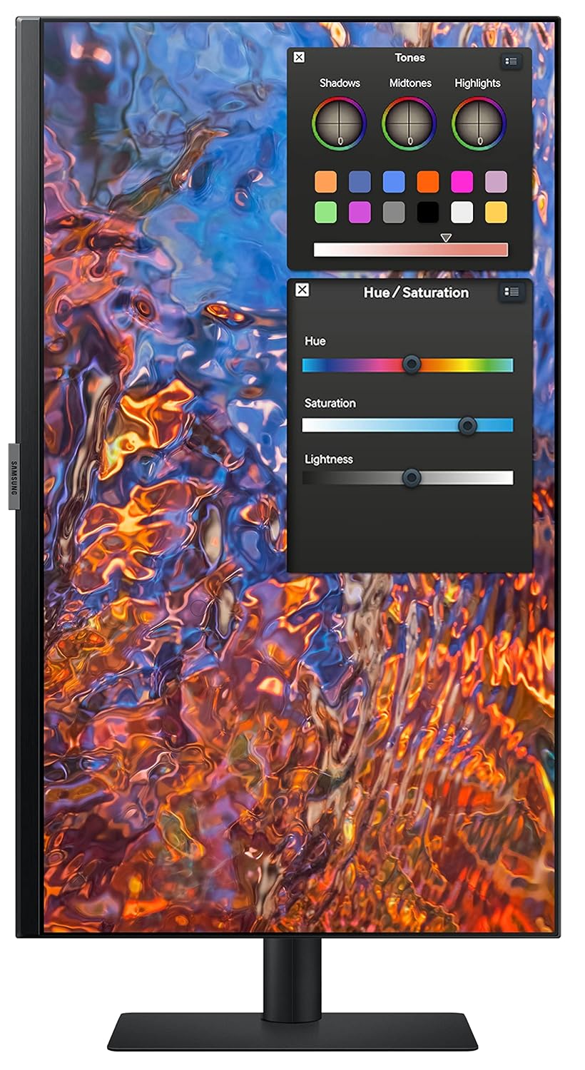 Samsung 27"(68.6cm) 4K Viewfinity Monitor|IPS|UHD 3840 x 2160|Type-C 90W|LAN Port|HDR 400|DCI-P3 98%|Pantone Validation|400 nits||PBP|PIP|Matte Display|Height-Tilt-Pivot Stand|LS27B800PXWXXL|Black