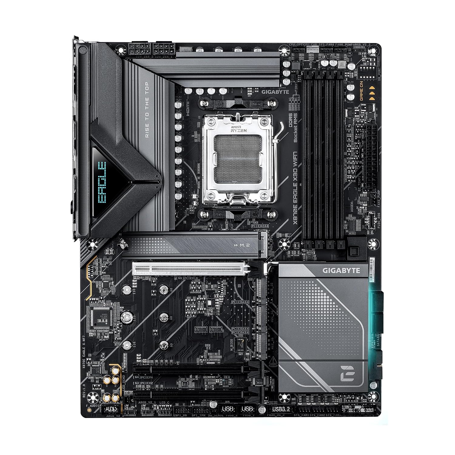 GIGABYTE X870E Eagle X3D WiFi7 ATX AMD AM5 Motherboard PCIe 5.0 X3D Turbo Mode 2.0 DDR5 Up to 9000MT/s Dual USB4 5GbE LAN Wi-Fi 7 High-Performance Gaming & AI Acceleration