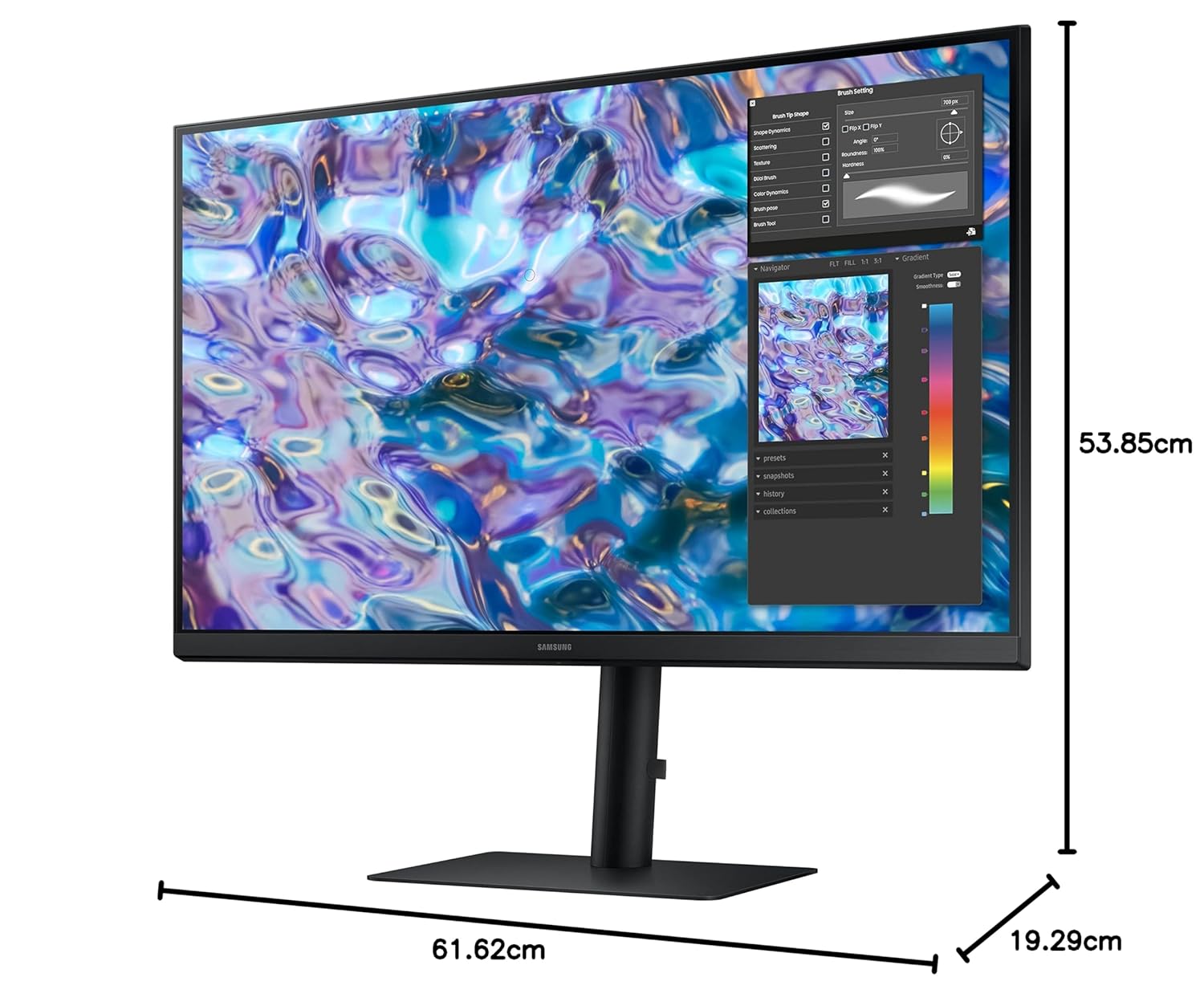 Samsung ViewFinity S6 Flat Monitor 27-Inch (68.5 cm) QHD (2,560 x 1,440 Resolution), IPS Panel, 5ms(GTG), 75 Hz, Display Port, HDMI, Headphone Jack, AMD FreeSync, HAS, Pivot (LS27B610EQWXXL, Black)