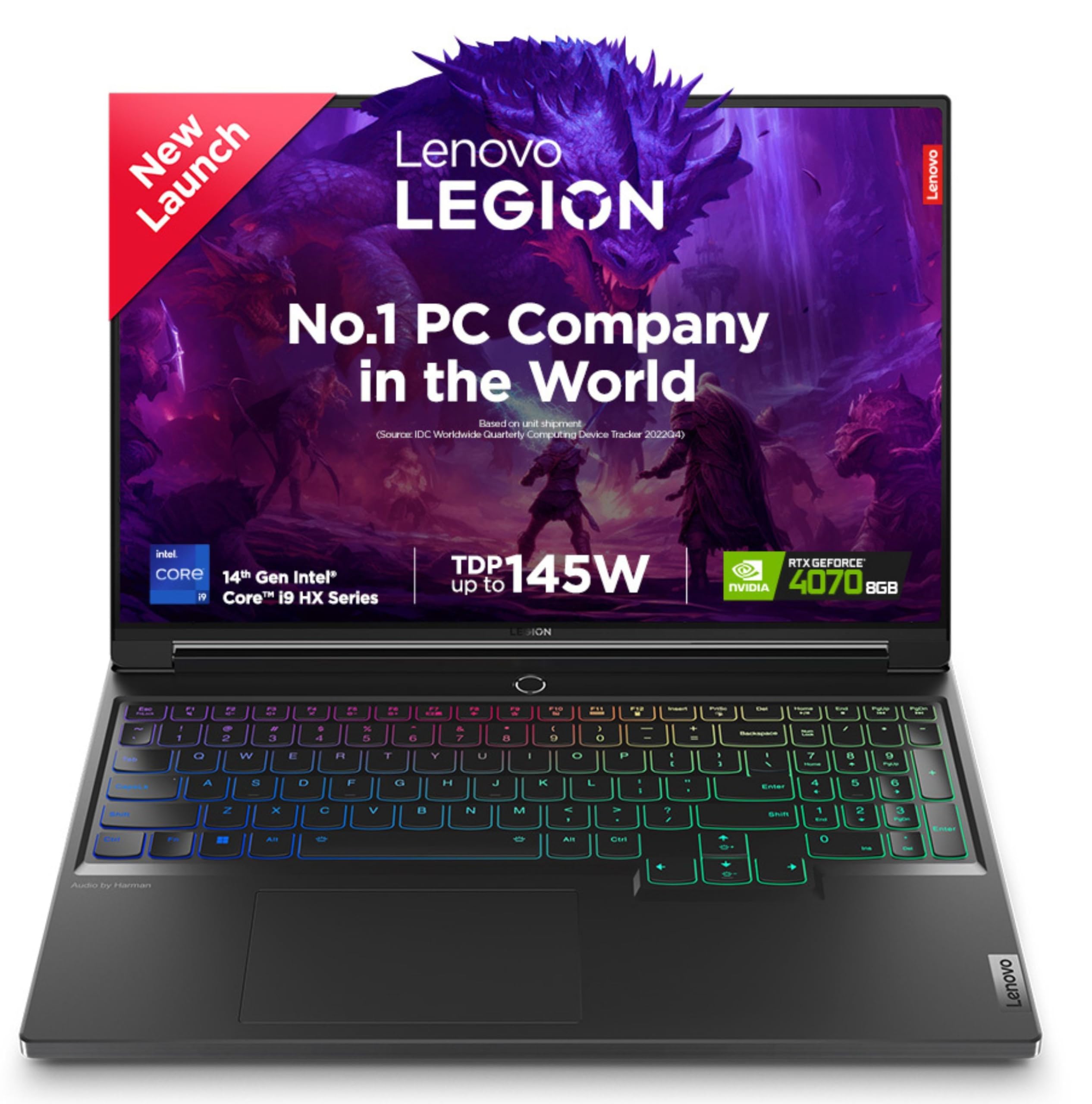 Lenovo Legion 7 Intel Core i7-14700HX 16" (40.64cm) 3.2K IPS 430Nits 165Hz Gaming Laptop (32GB/1TB SSD/Win 11/Office 2021/NVIDIA RTX 4070 8GB/100% DCI-P3/3m Game Pass/Eclipse Black/2.24Kg), 83FD0010IN