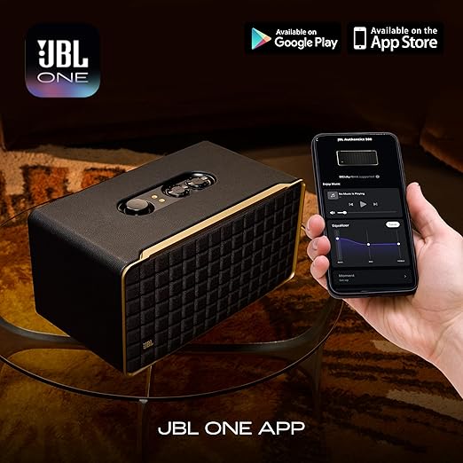 JBL Authentics 500, Dolby Atmos Smart Home Speaker Built-in WiFi and Music Streaming, Voice Assist and Bluetooth Connectivity, Automatic Calibration, Compatible with Google Home & Alexa, Retro Design - Zapnet.in