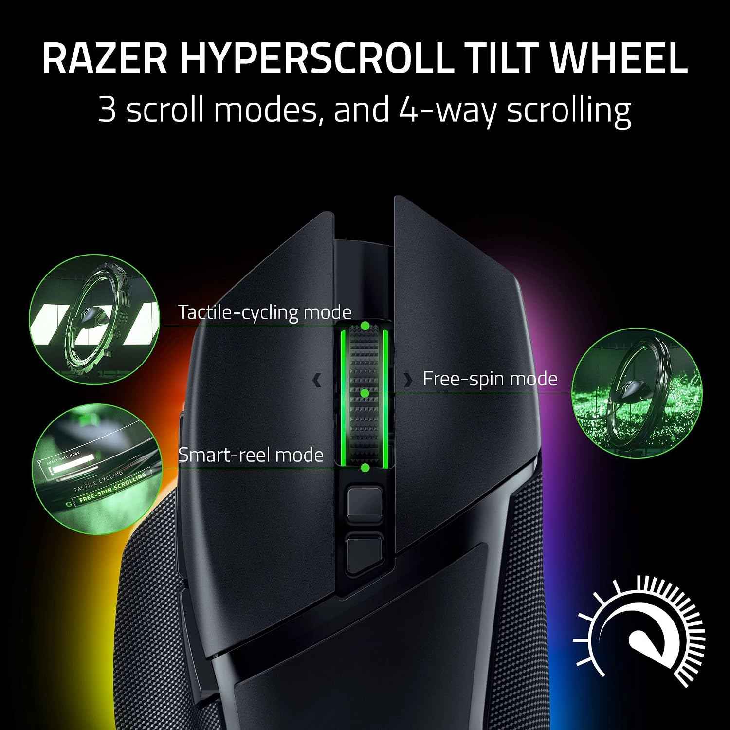 Razer Basilisk V3 Pro Smartchoice Ergonomic Wireless Gaming Mouse, HyperSpeed & Bluetooth, 30K DPI Sensor, 13 Programmable Buttons, RGB Lighting, HyperScroll Tilt Wheel, Long Battery Life