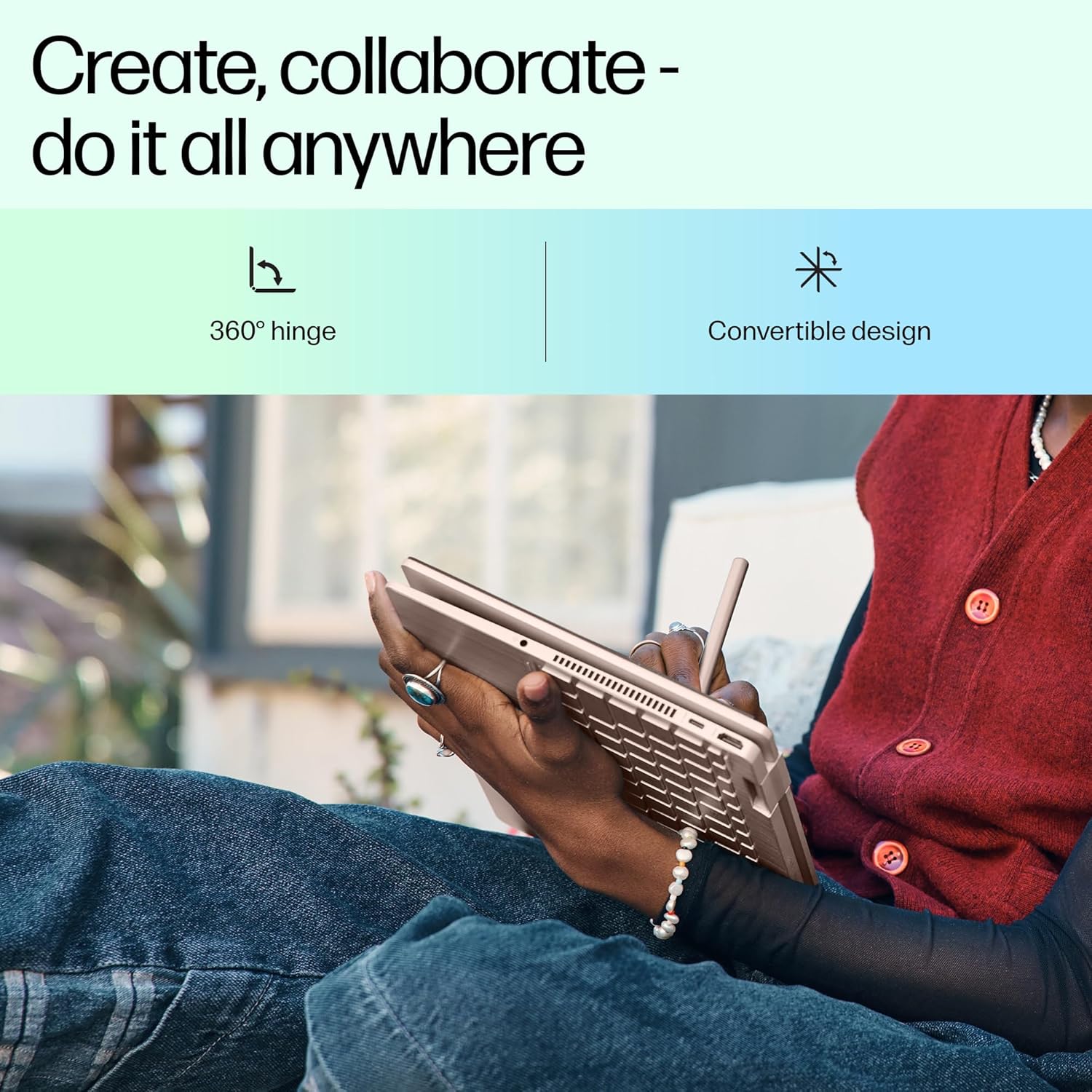 HP Pavilion x360, 13th Gen Intel Core i7-1355U, 16GB DDR4, 512GB SSD, (Win 11, Office 21, Gold,1.51kg),Touchscreen, IPS,15.6-inch(39.6cm) FHD Laptop, Iris Xe Graphics, 5MP camera, Backlit KB, ek1020TU