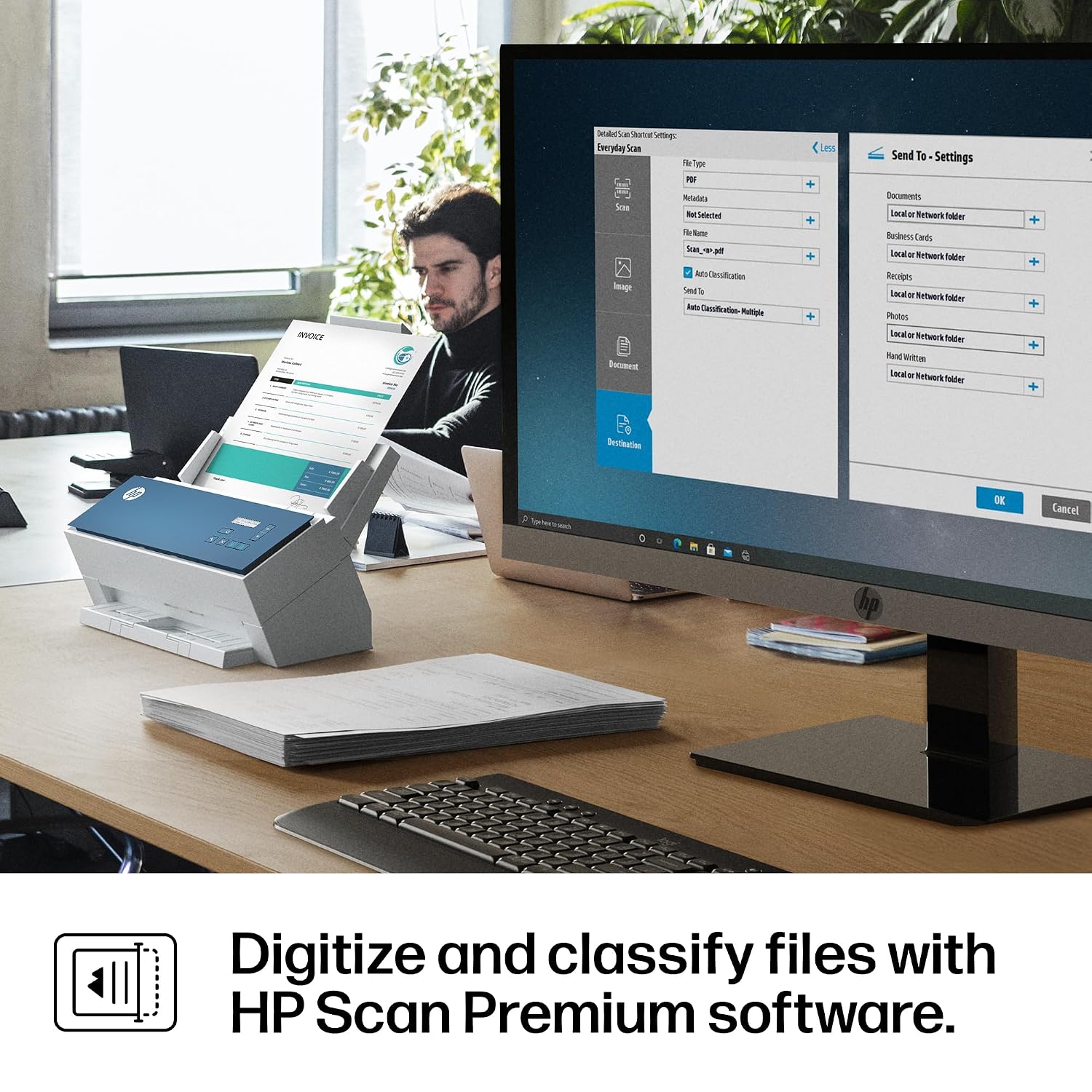 HP ScanJet Enterprise Flow 9000 s1, Fast 2-Sided Scanner with auto Document Feeder, Best for Office (8Q4W0A)