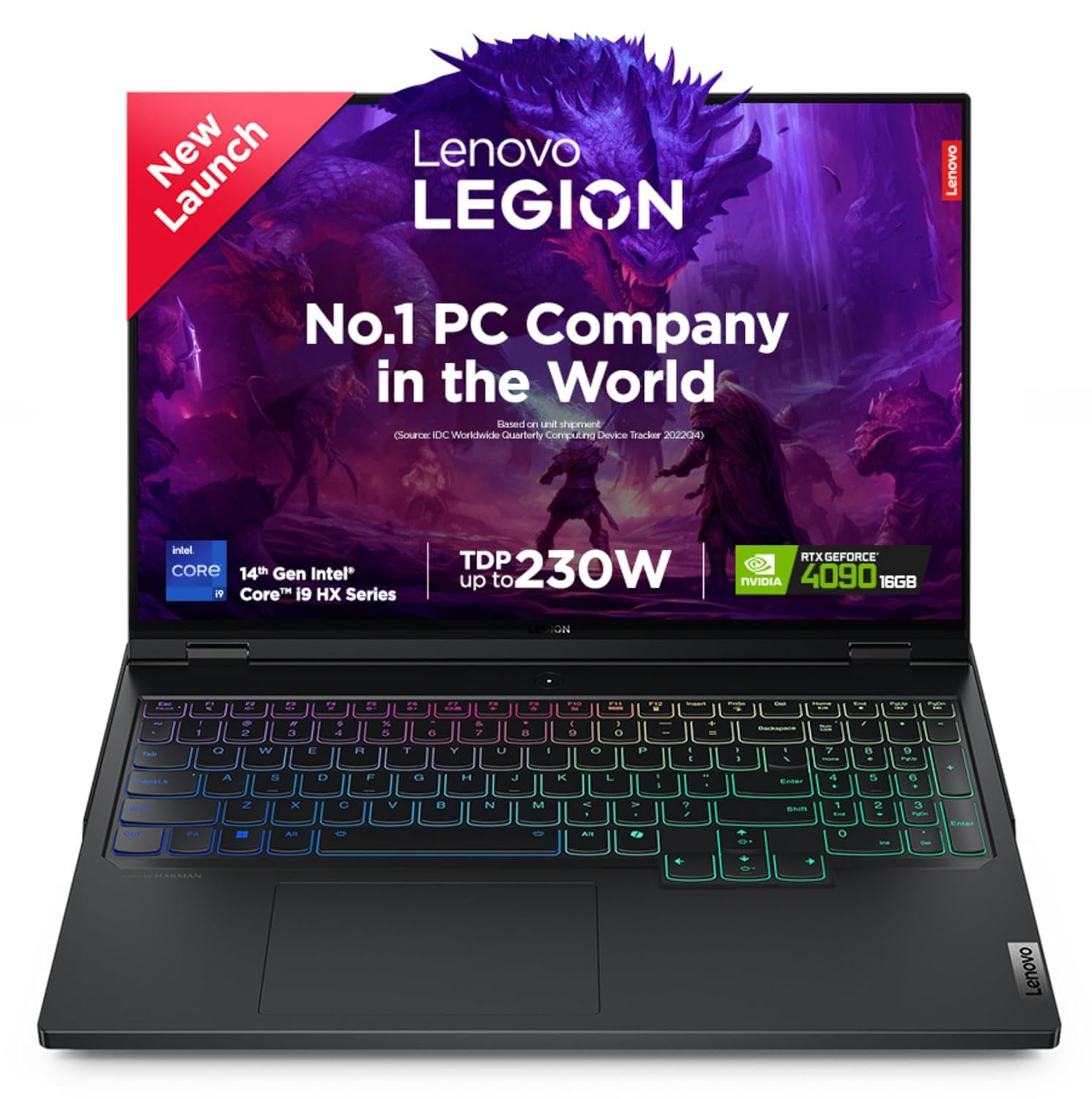 Lenovo Legion Pro 7 Intel Core i9-14900HX 16" (40.6cm) WQXGA IPS 500Nits 240Hz Gaming Laptop (32GB/1TB SSD/Win 11/Office 21/NVIDIA RTX 4090 16GB/100% DCI-P3/3mon Xbox Game Pass/Black/2.6Kg),83DE001JIN