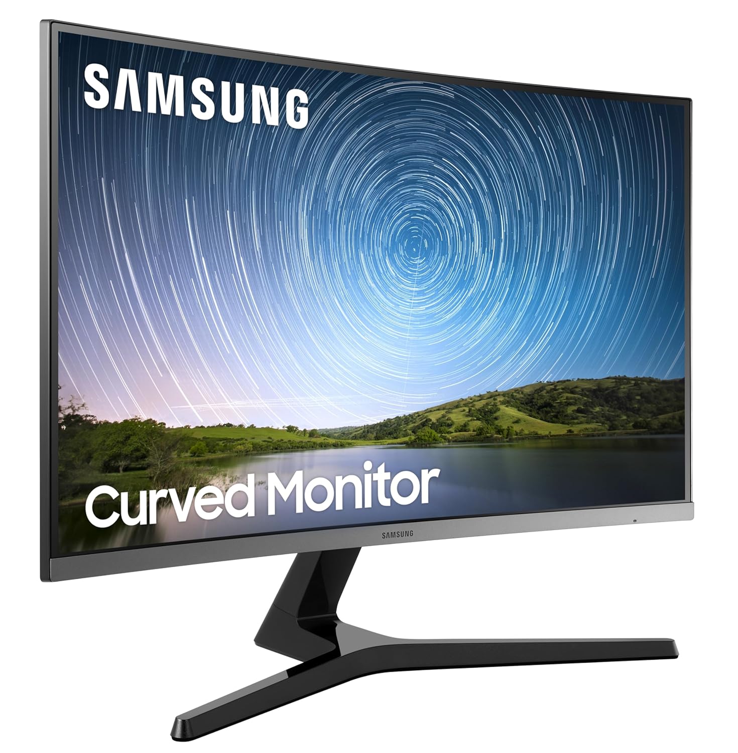Samsung 32 Inch (80.1 cm) FHD, 1500R Curved 1,920 X 1,080 LED Monitor, VA Panel, Bezel-Less Design, AMD Freesync, Flicker Free, D-Sub, HDMI, Headphone Jack (LC32R500FHWXXL, Dark Blue Gray)