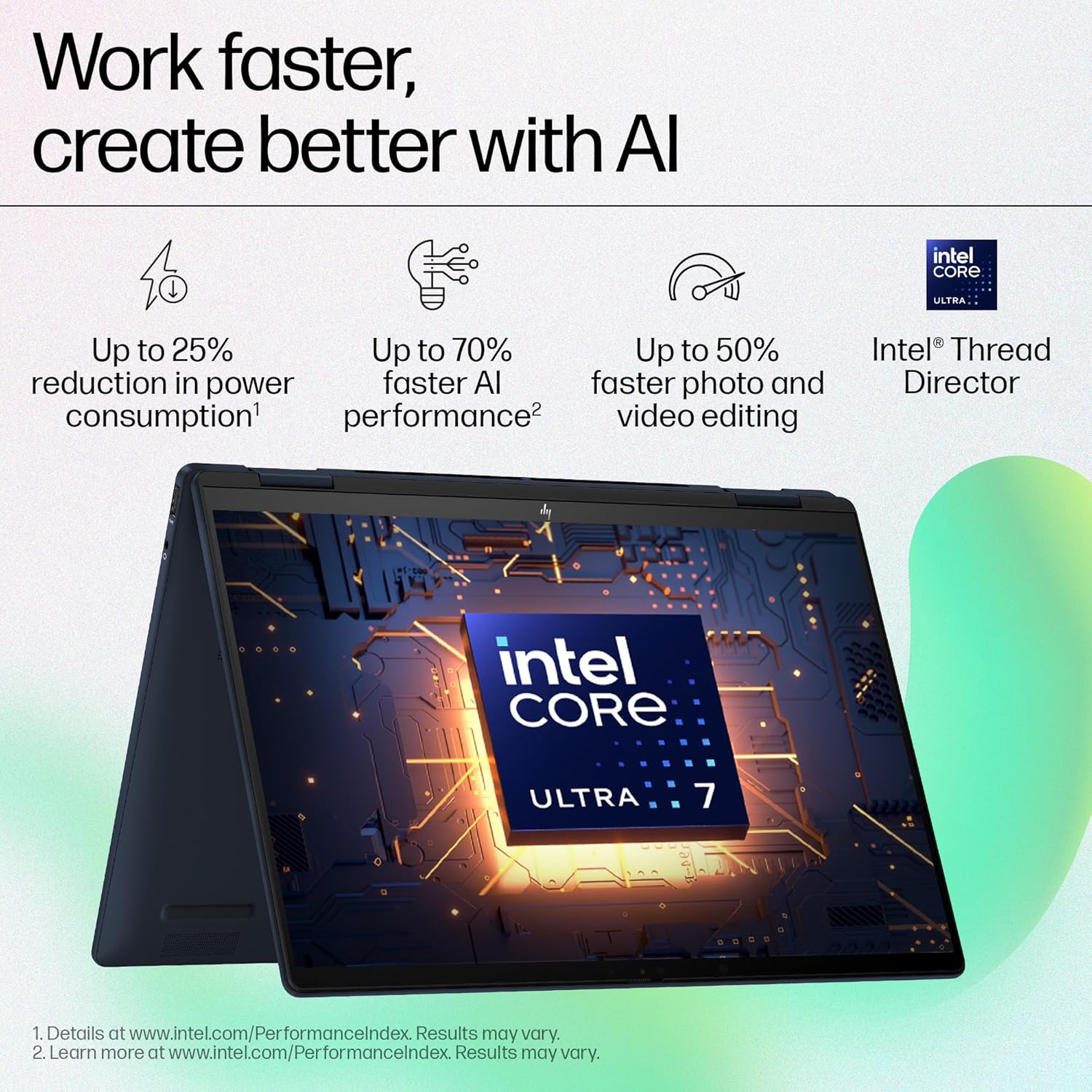 HP Envy X360 Convertible, Enhanced by AI, Intel 14th Gen Evo Core Ultra 7 155U, 14-inch (35.6 cm), 2.8K OLED, 400 nits, 32GB, 1TB SSD, Touch, 5MP IR Camera, (Win 11 Home+MSO, Blue,1.44 Kg), FC0100TU